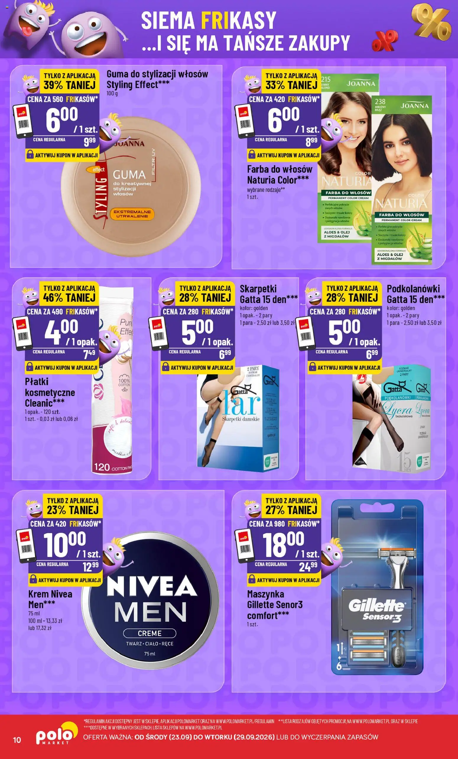 POLOmarket gazetka - Frikasowe Hity od 23.09.2026 | Strona: 10 | Produkty: Gillette, Aloes, Olej, Płatki