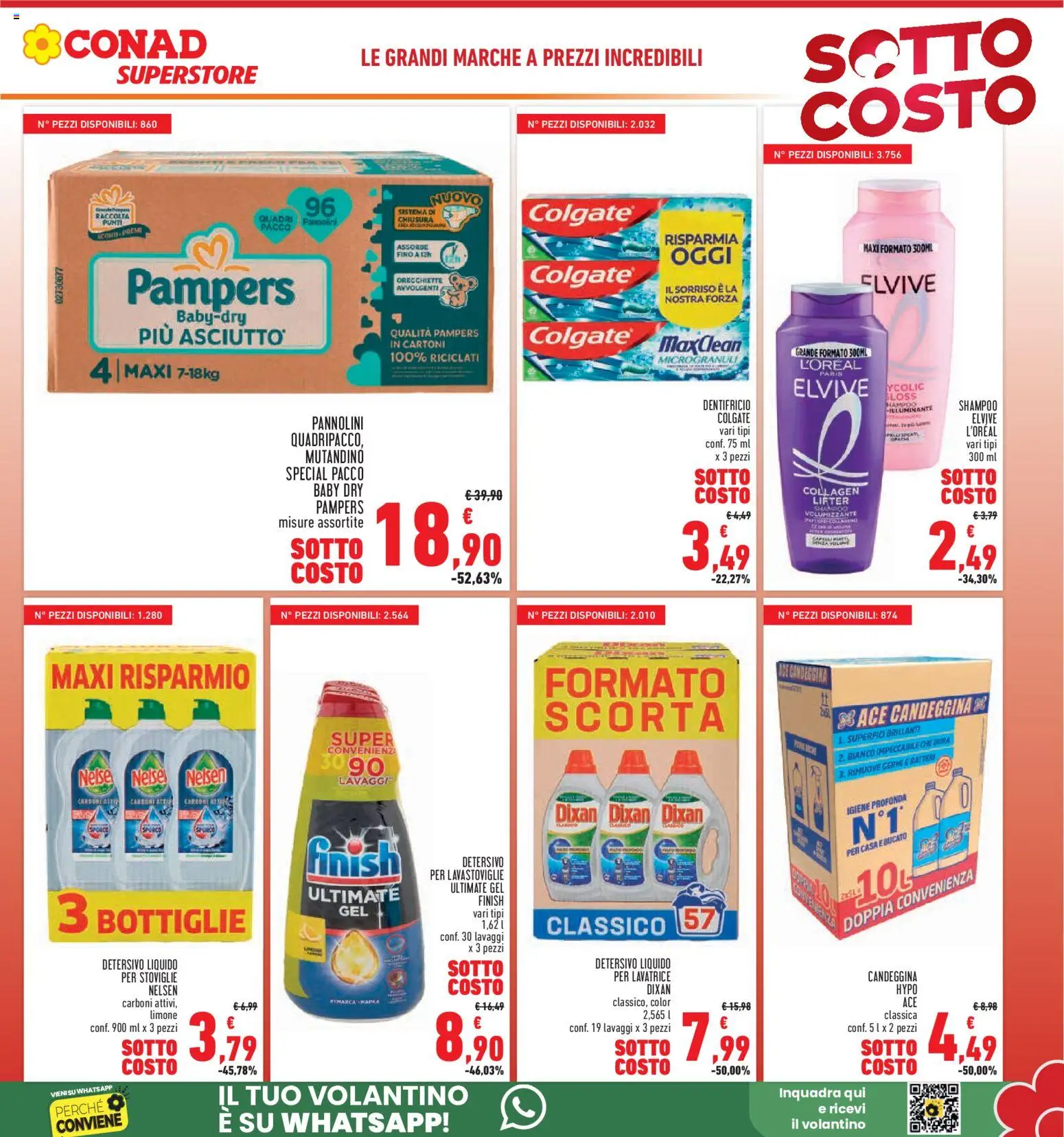 Volantino Conad del 05/11/2026 | Pagina: 7 | Prodotti: Shampoo, Pannolini, Detergente, Candeggina
