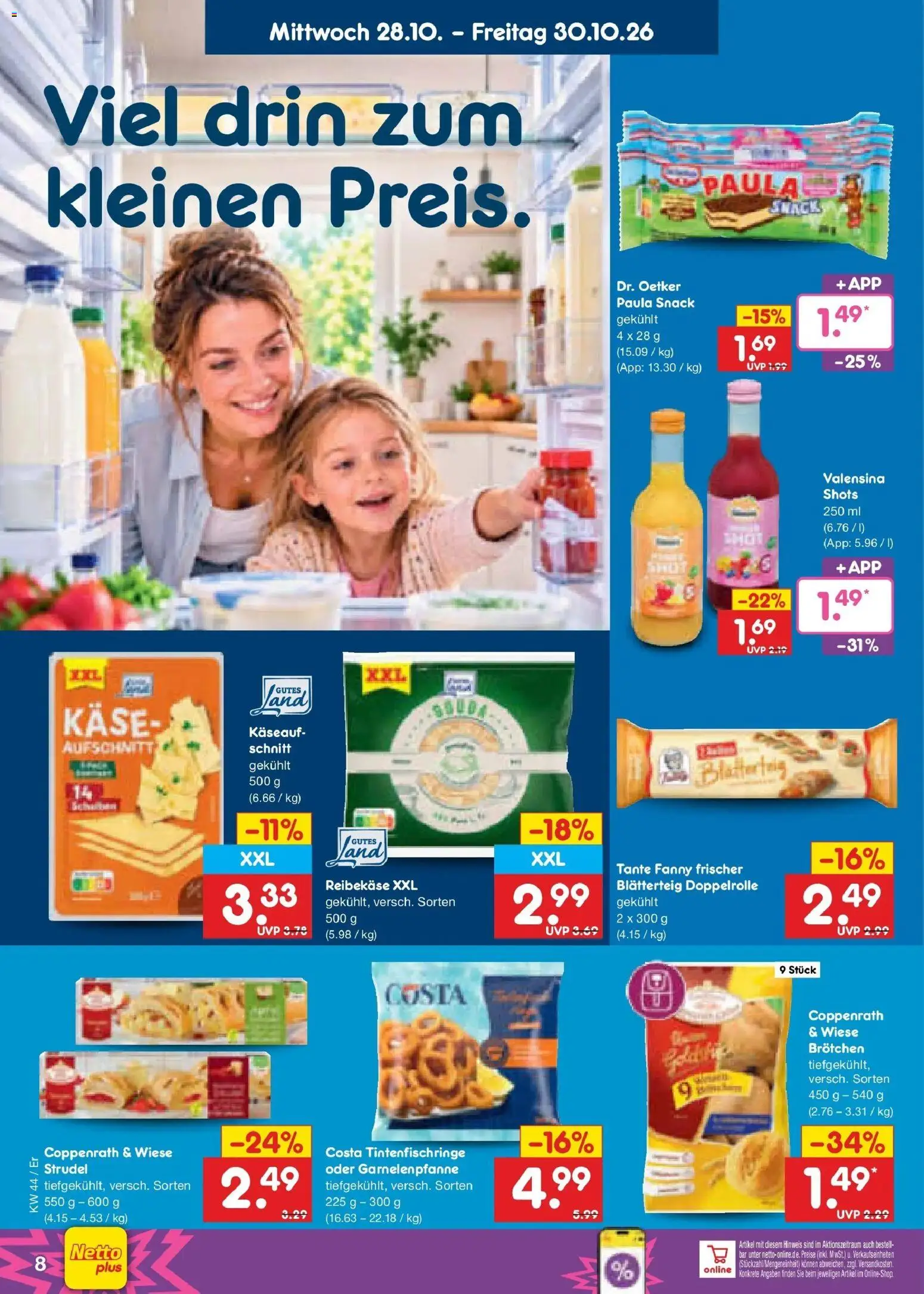 Netto Marken-Discount Prospekt Naumburg – gültig ab 26.10.2026 | Seite: 55 | Produkte: Käse, Valensina, Reibekase
