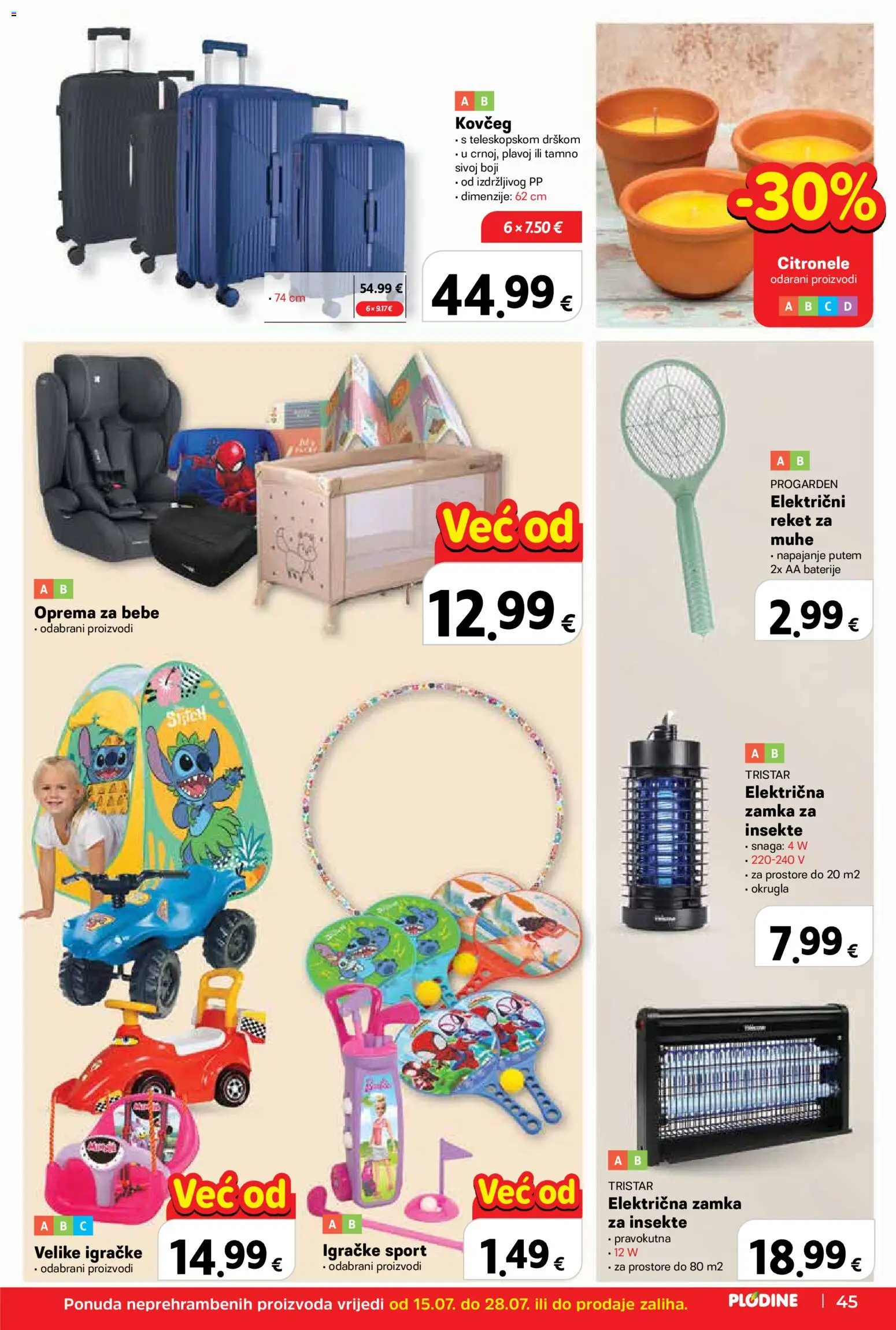 Plodine katalog | vrijedi od 15.07.2026 | Stranica: 45 | Proizvodi: Baterije, AA baterije, Igračke