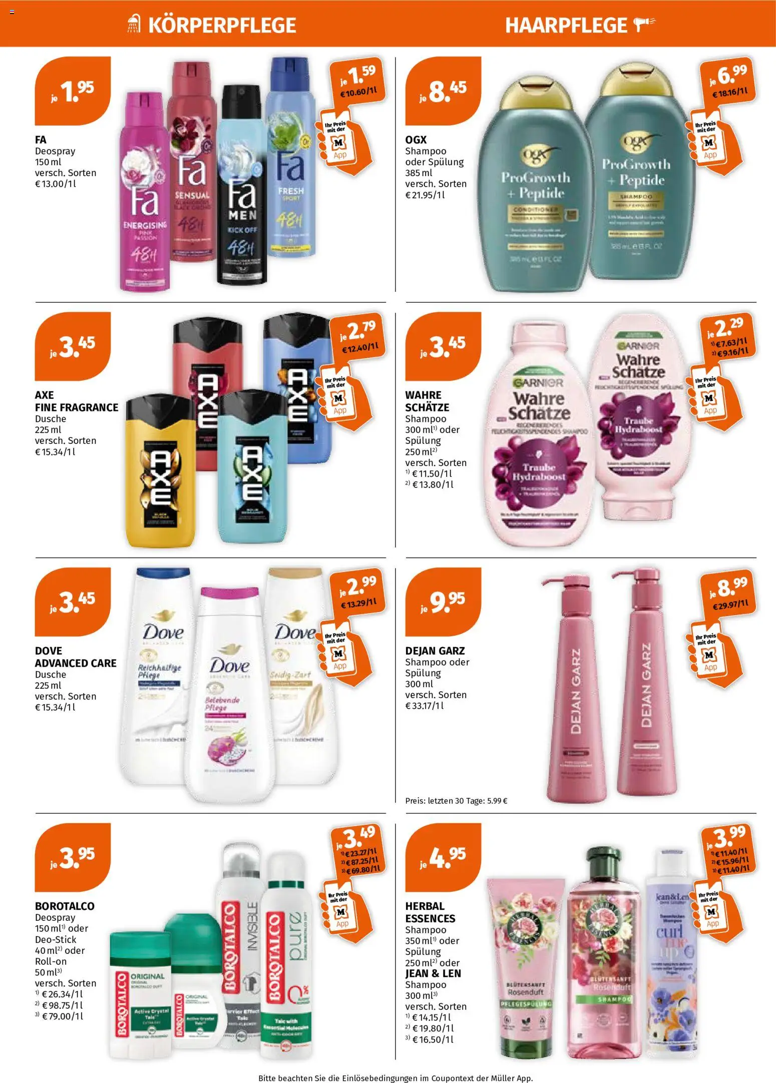 Müller Flugblatt gültig ab 20.07.2026 | Seite: 4 | Produkte: Dusche, Shampoo, Spülung