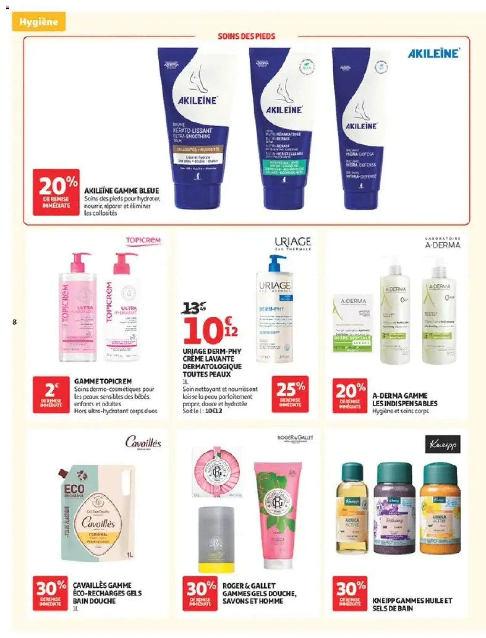 {H1} | Page: 8 | Produits: Sels de bain, Douche, Hygiène, Crème