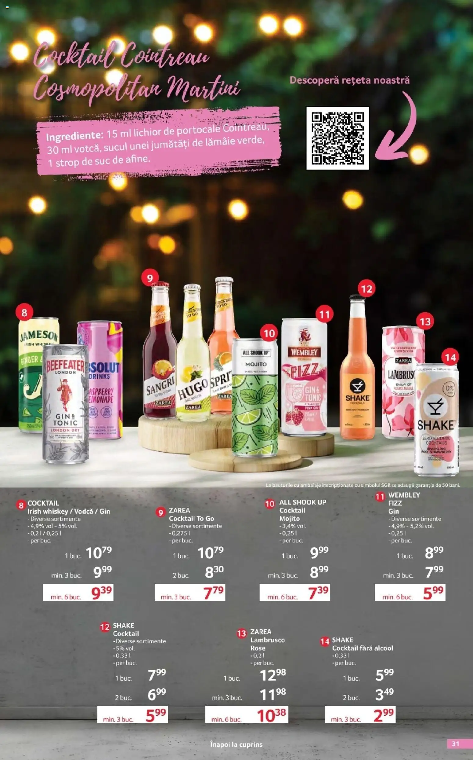 Noul catalog Selgros – valabil de la 17.04.2026 | Pagină: 31 | Produse: Yulaf, Suc, Gin, Shake