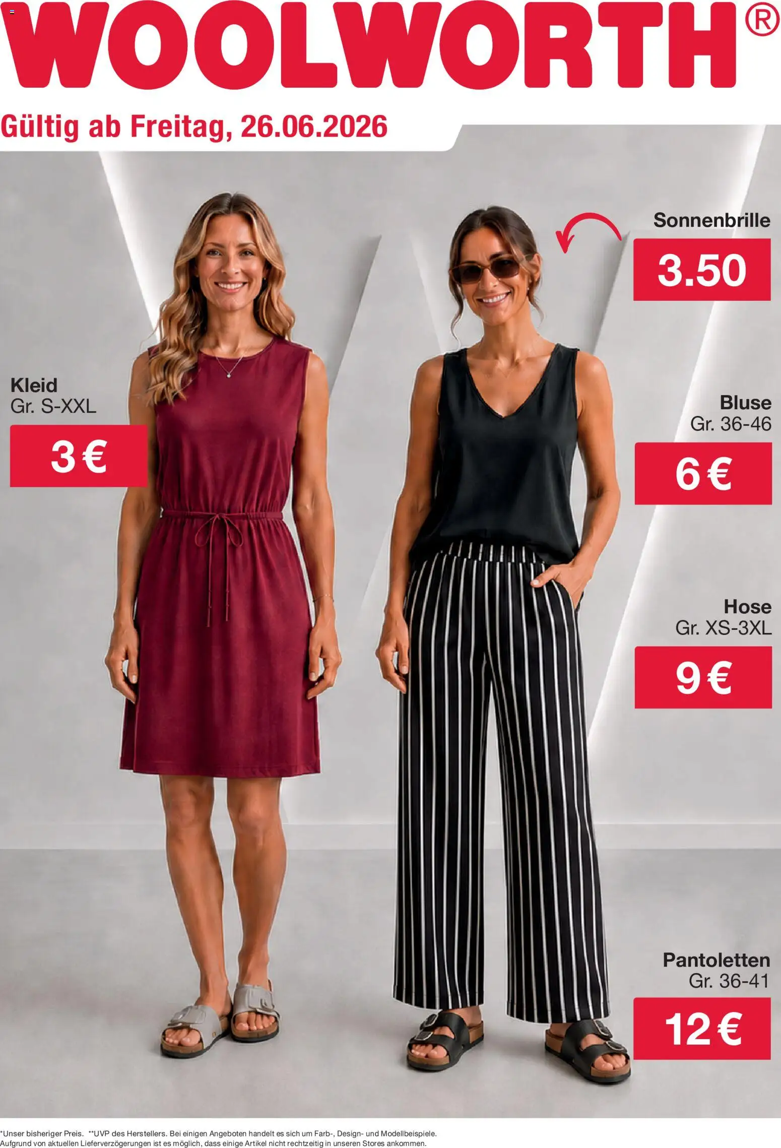 Woolworth Flugblatt gültig ab 26.06.2026 | Seite: 1 | Produkte: Bluse, Hose, Kleid