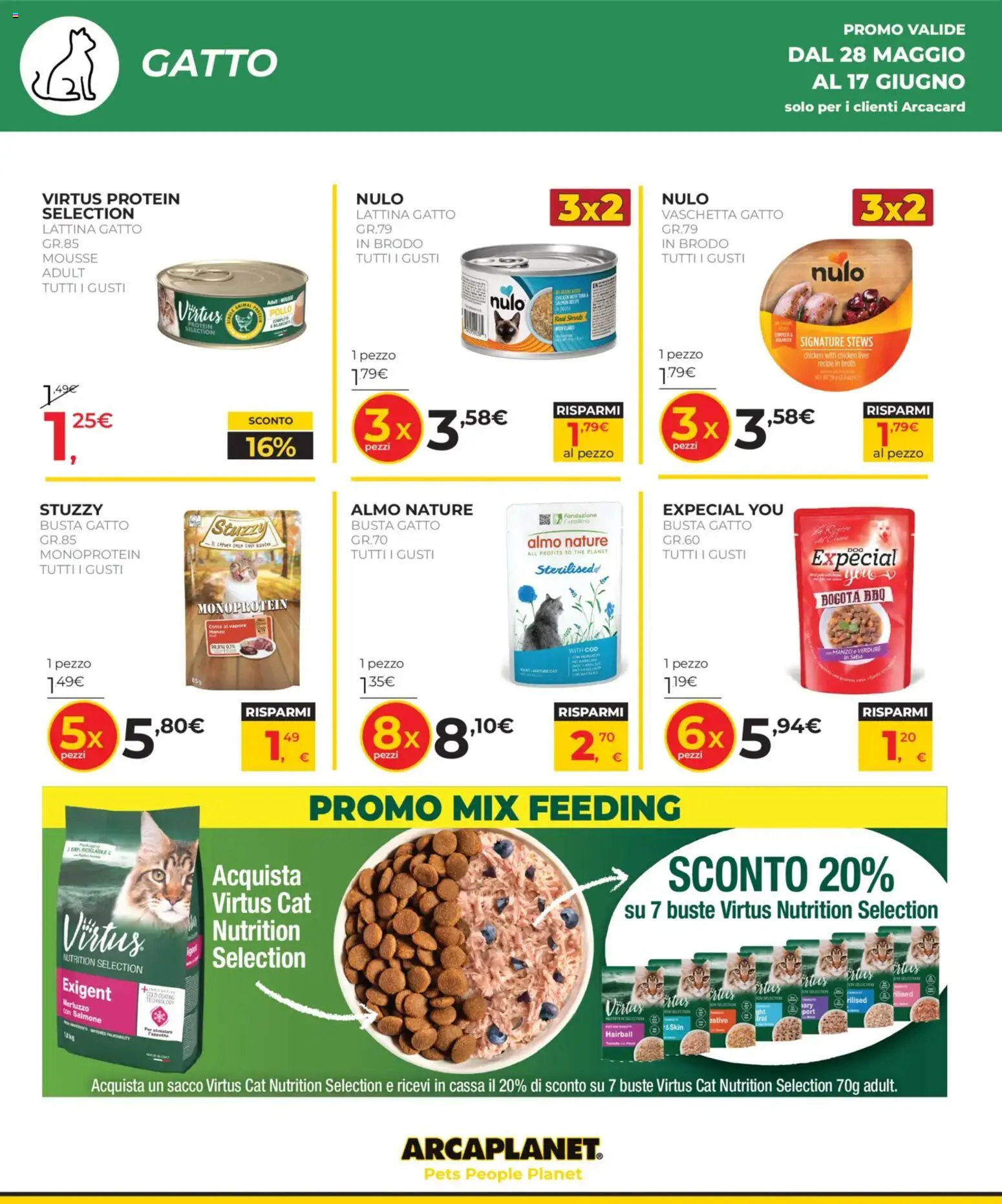 Volantino Arcaplanet del 28.05.2026 | Pagina: 10 | Prodotti: Salmone, Manzo, Verdure, The