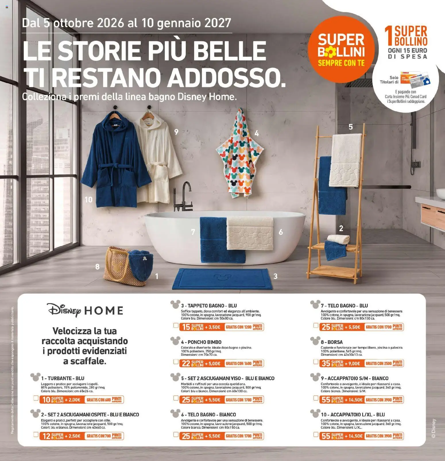 Volantino Conad del 07/10/2026 | Pagina: 27 | Prodotti: Tè, Accappatoio, Bagno, Tappeto