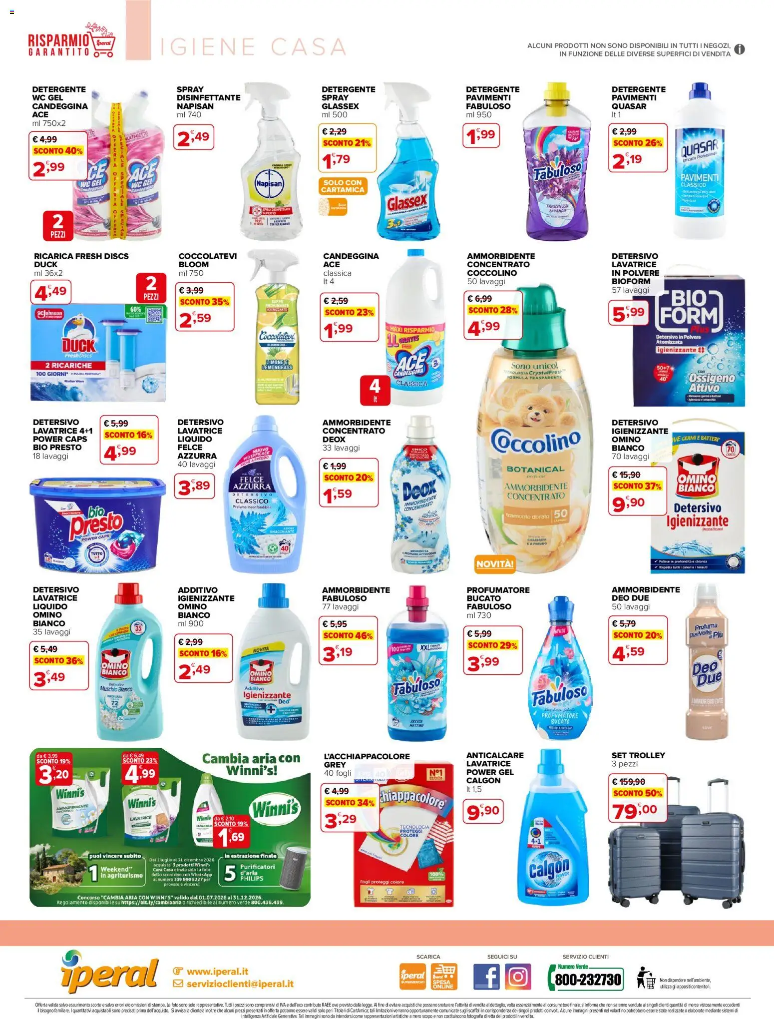 Volantino Iperal del 19/08/2026 | Pagina: 4 | Prodotti: Detergente, Anticalcare, Lavatrice, WC