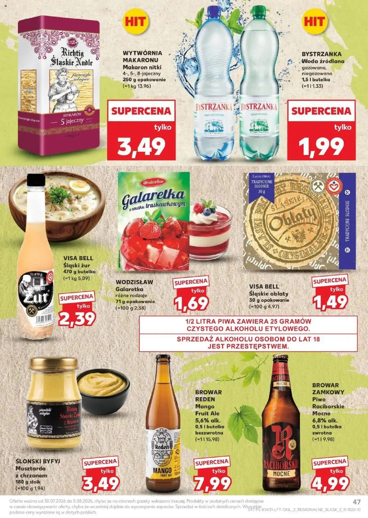 Kaufland gazetka od 30.07.2026 | Strona: 47 | Produkty: Galaretka, Bell, Gazety, Musztarda
