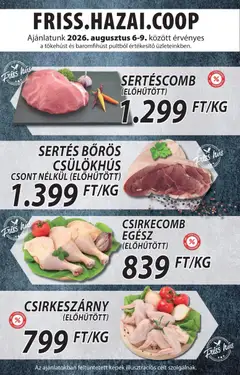 COOP Szolnok akciós újság - amely érvényes a következő dátumtól: 2026.08.06. | Oldal: 3 | Termékek: Hús, Sertéscomb, Csirkecomb