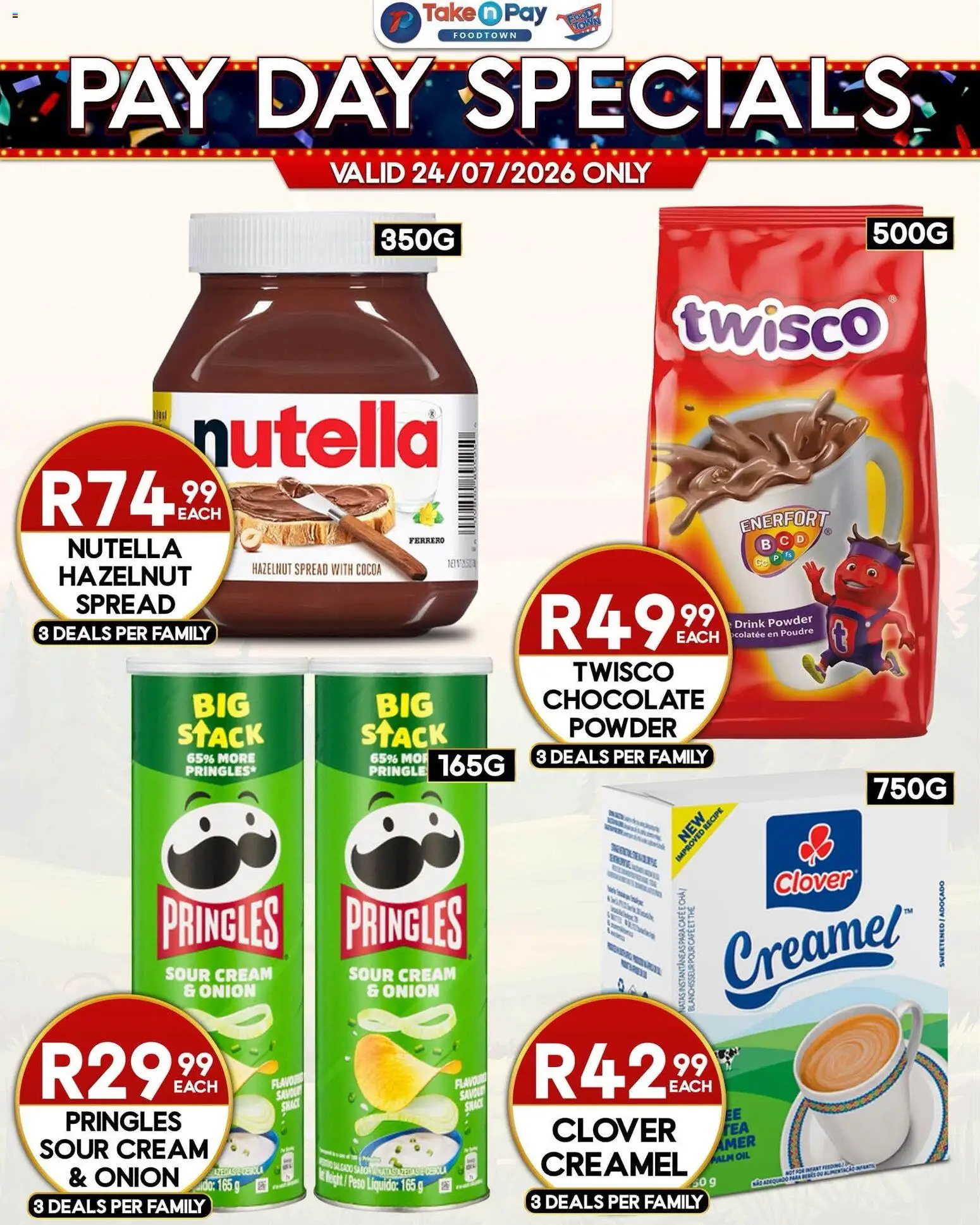 New Take n Pay catalogue – valid from 24/07/2026 | Page: 6 | Products: Oil, Chocolate, Sour cream, Cream