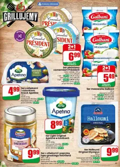 Pogląd oferty "Ser pleśniowy camembert Président, Various types of camembert Président, 120 g" - ważna od 29.04.2026 | Strona: 23 | Produkty: Camembert, Ser, Ser typu greckiego, Mozzarella