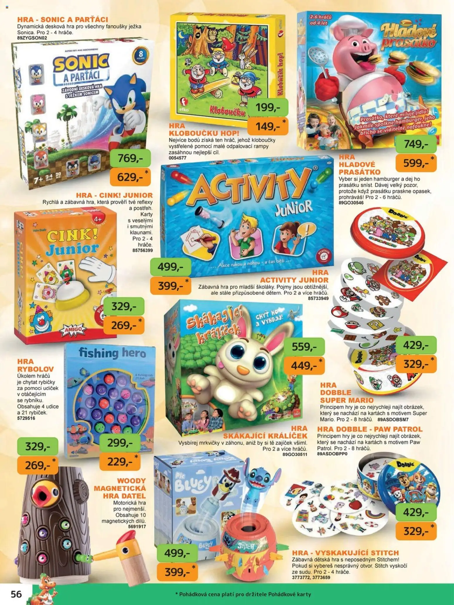 Dráčik katalog - Vánoce od 08.10.2026 | Strana: 56 | Produkty: Hamburger, Hra, Karty, Stitch