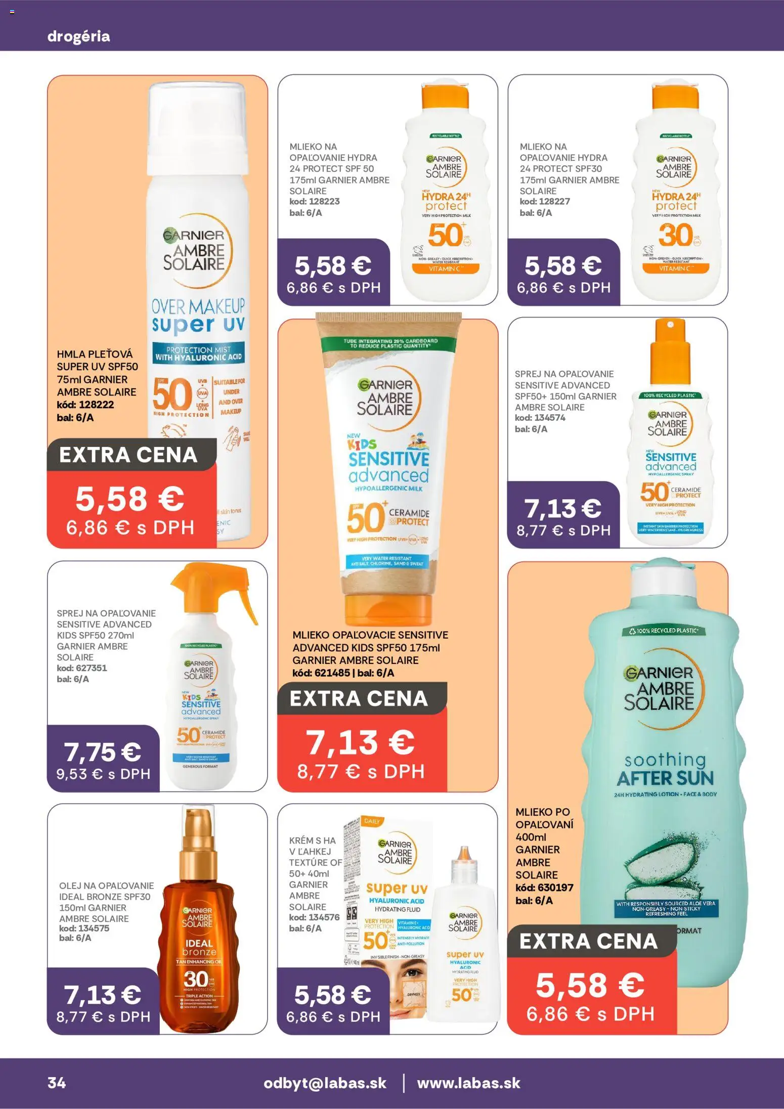 Nové Labaš akcie – leták je platný od 03.07.2026 | Strana: 34 | Produkty: Mlieko, Olej, Krém