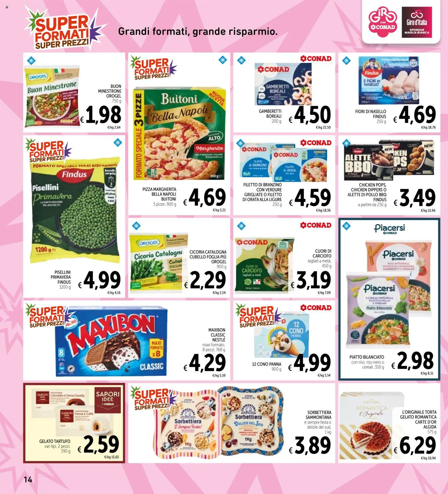 Volantino Spazio Conad del 30.04.2026 | Pagina: 14 | Prodotti: Branzino, Orata, Torta, Gamberetti