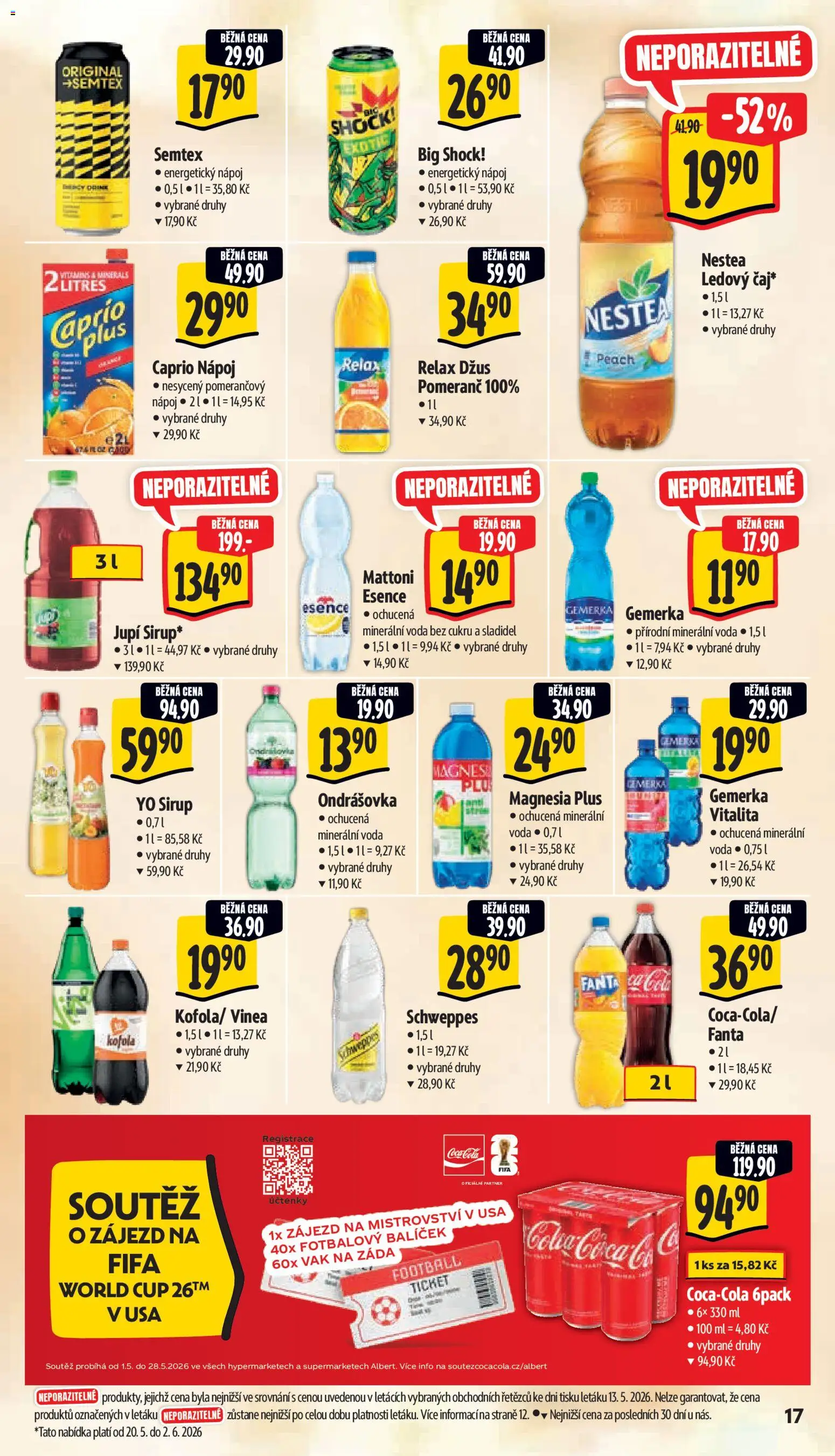 Albert leták - Hypermarket od 20.05.2026 | Strana: 23 | Produkty: Ondrášovka, Nestea, Fanta, Kofola