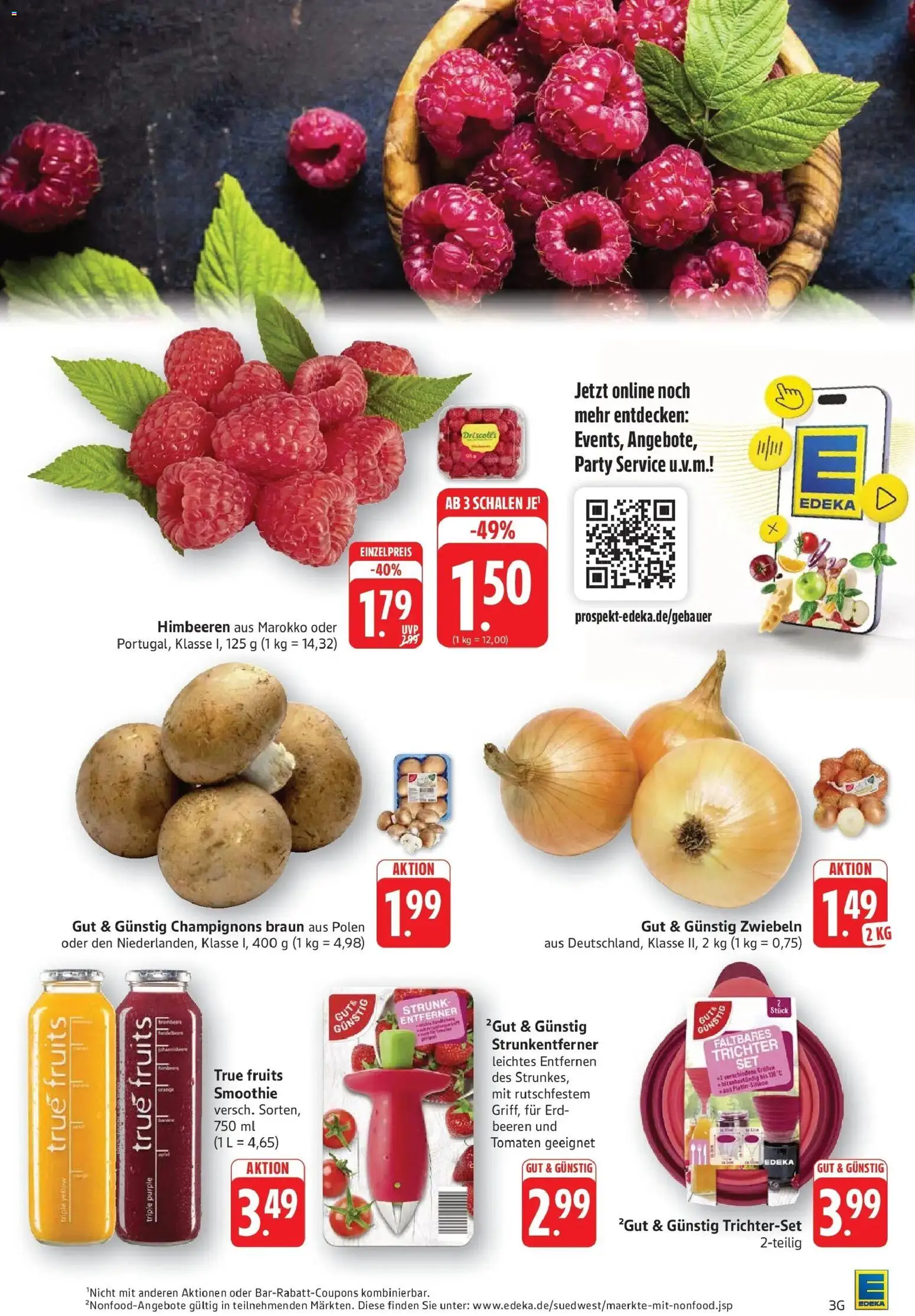 E center Prospekt Göppingen – gültig ab 17.05.2026 | Seite: 9 | Produkte: Himbeeren, Tomaten, Champignons, Zwiebeln