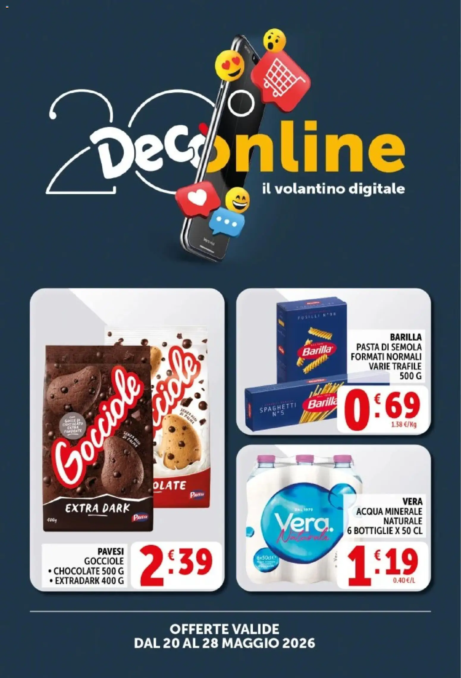 Volantino Decò del 20.05.2026 | Pagina: 25 | Prodotti: Acqua, Pasta, Fusilli, Acqua minerale