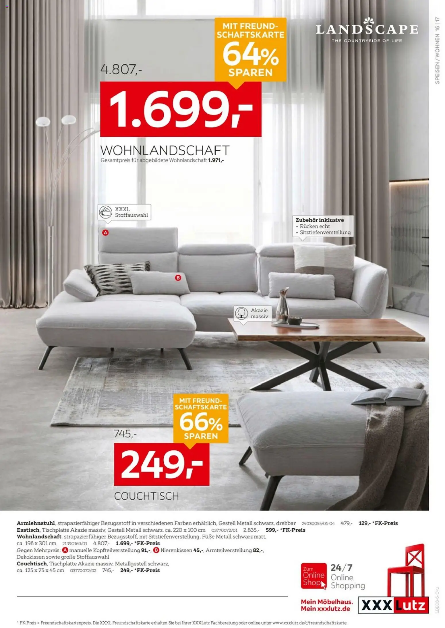 XXXLutz Wohnen Spezial – gültig ab 01.08.2026 | Seite: 17 | Produkte: Wohnlandschaft, Couchtisch