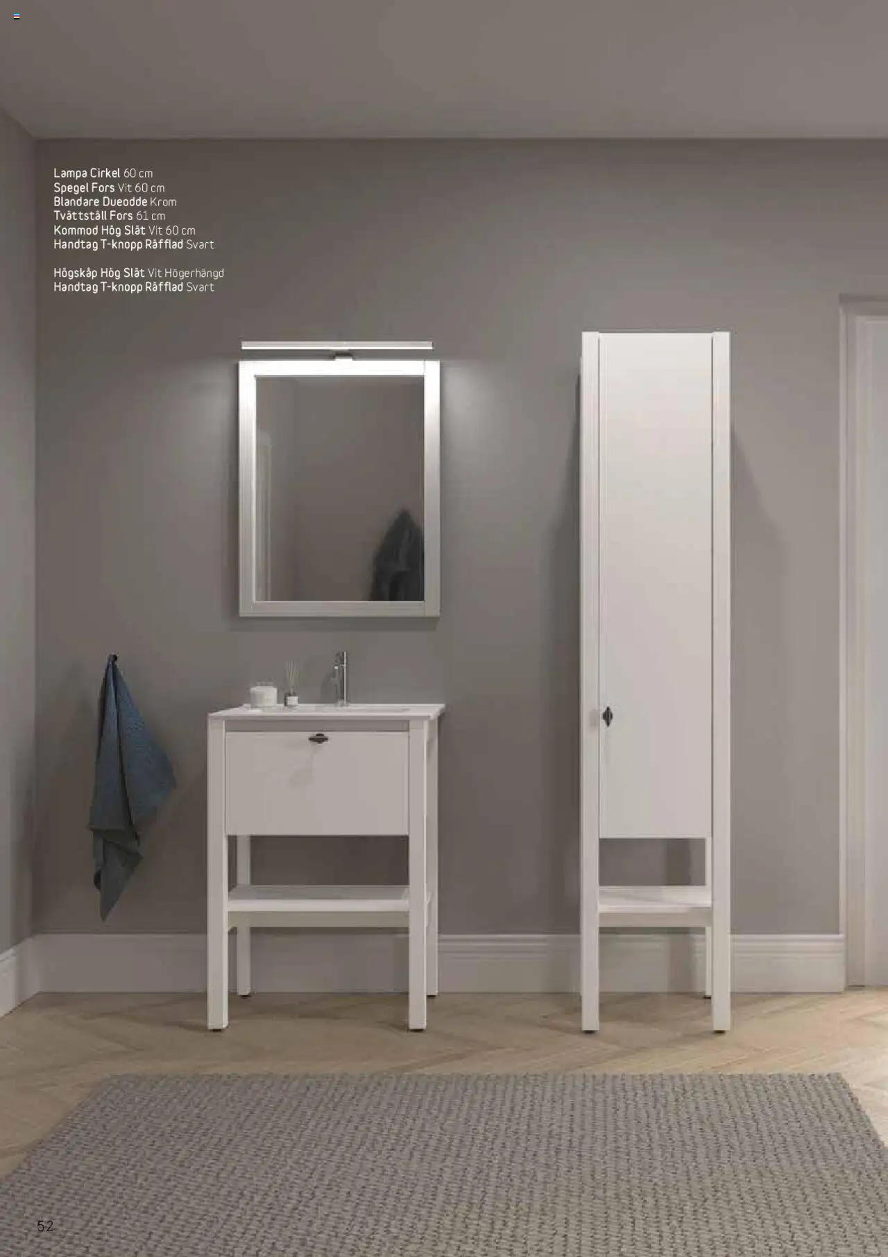 Bauhaus reklamblad aktuell från 25.08.2025 | Sida: 52 | Produkter: Tvättställ, Spegel, Lampa