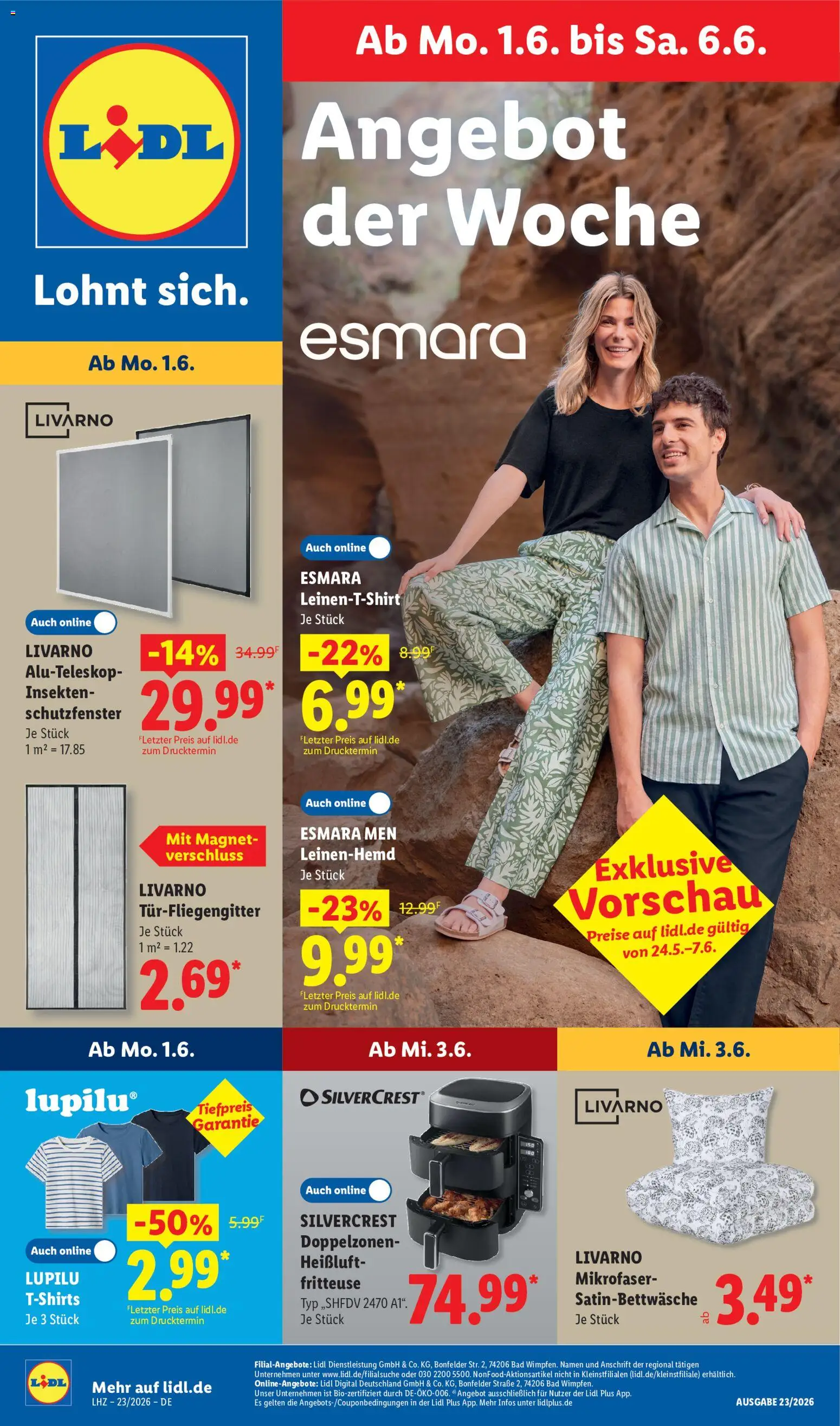 Lidl Prospekt – gültig ab 01.06.2026 | Seite: 1 | Produkte: Bad, Fritteuse