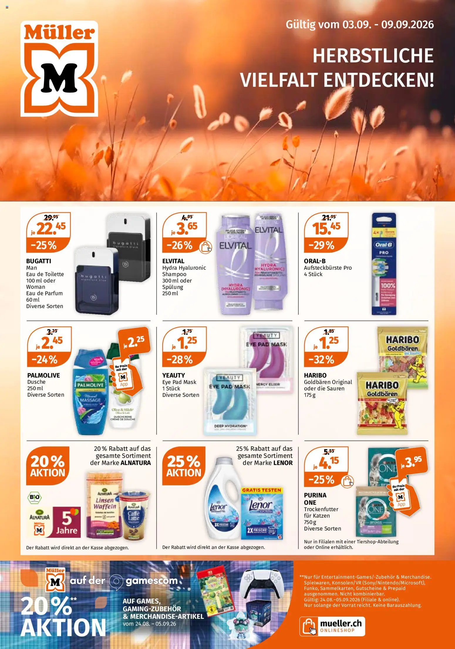 Müller aktionen – gültig ab 03.09.2026 | Seite: 1 | Produkte: Toilette, Parfüm, Eau de toilette, Shampoo