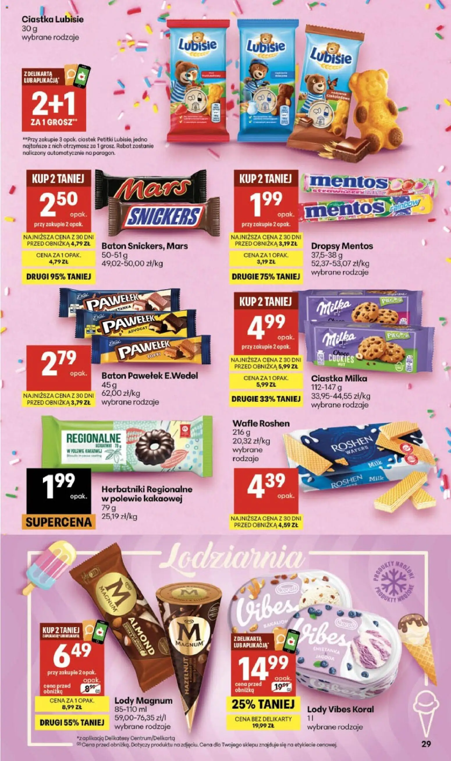Delikatesy Centrum gazetka od 15.10.2026 | Strona: 29 | Produkty: Delikatesy, Herbatniki, Baton, Lody