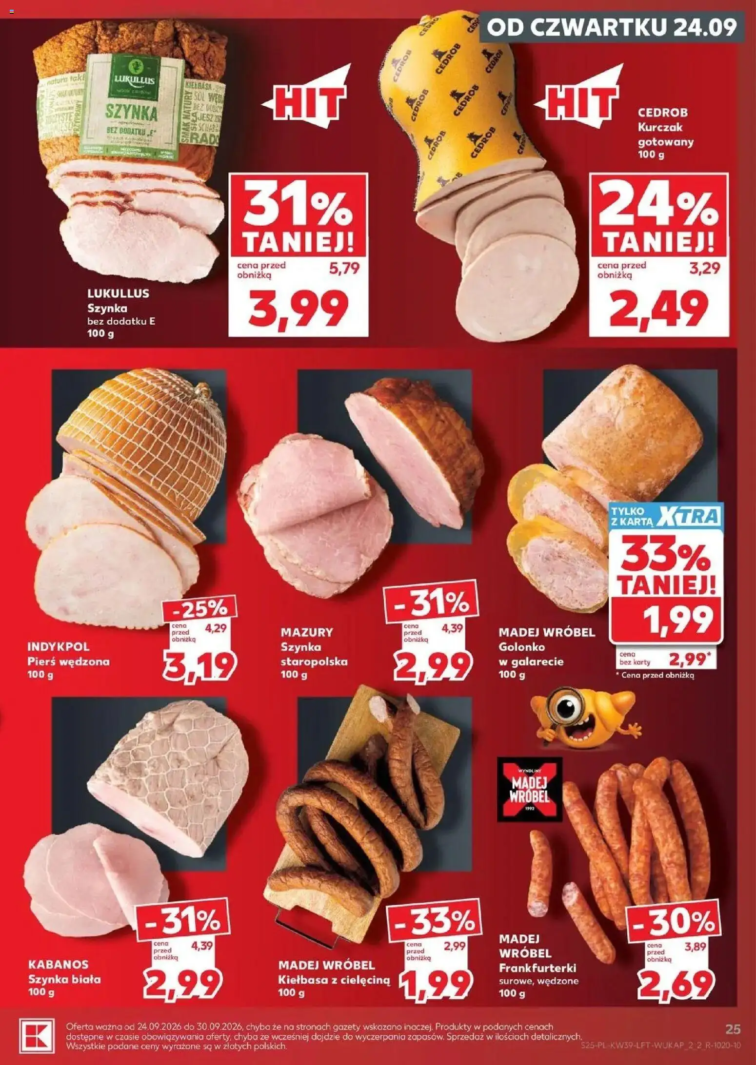 Kaufland gazetka od 24.09.2026 | Strona: 25 | Produkty: Kiełbasa, Kurczak, Szynka, Kabanos