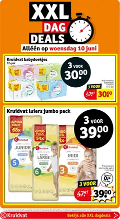 Kruidvat babydoekjes 12-pak, 3 verpakkingen babydoekjes - Voorbeeld van een folder van Kruidvat, geldig van 09.06.2026 | Pagina: 60