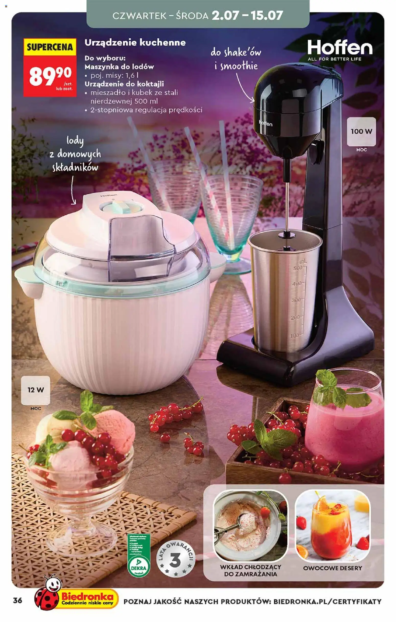 Biedronka gazetka - Hity i inspiracje od 27.06.2026 | Strona: 36 | Produkty: Smoothie, Lody