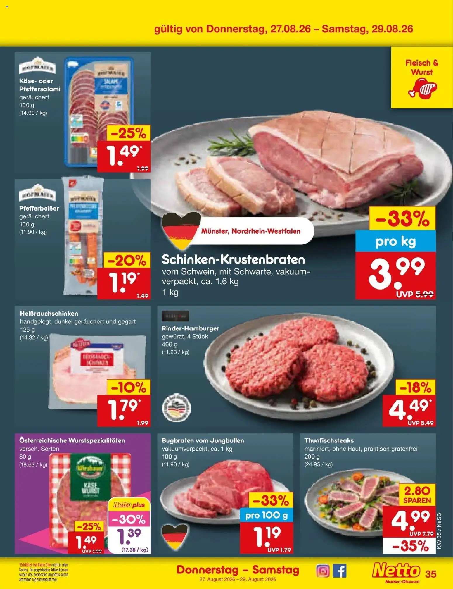 Netto Marken-Discount Prospekt Koblenz (ab 24.08.2026) » Angebote | Seite: 49 | Produkte: Käse, Wurst, Fleisch