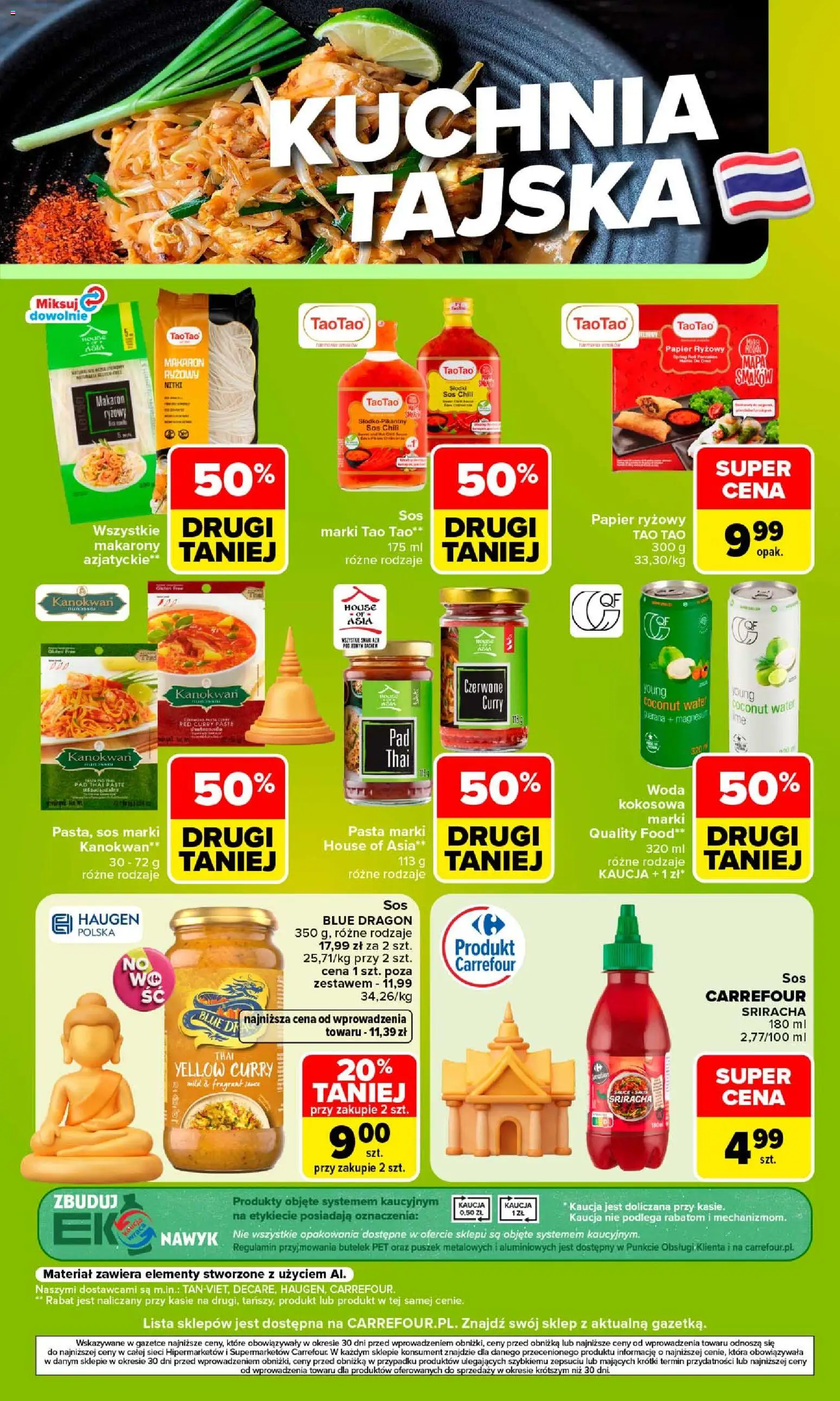 Carrefour gazetka - Kuchnia indyjska i tajska od 07.09.2026 | Strona: 7 | Produkty: Papier ryżowy, Pasta, Pad thai, Woda