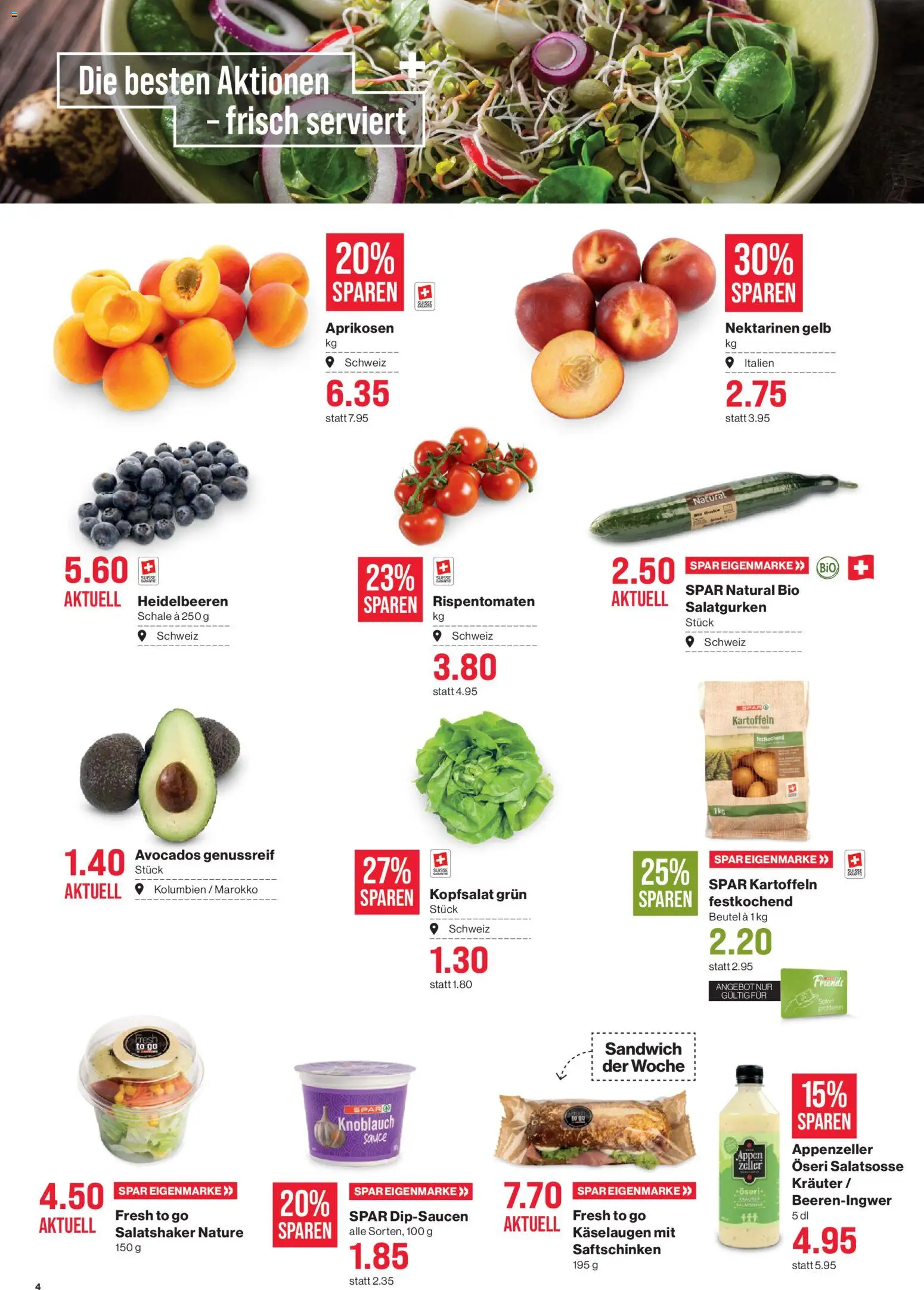 SPAR aktionen – gültig ab 23.07.2026 | Seite: 4 | Produkte: Nektarinen, Kartoffeln, Knoblauch