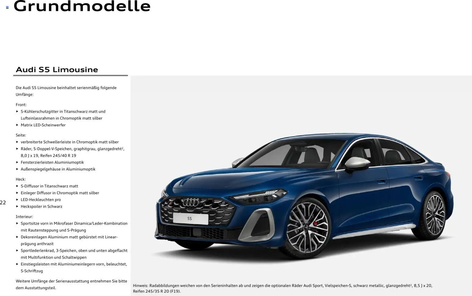 Audi A5 – gültig ab 01.10.2026 | Seite: 22