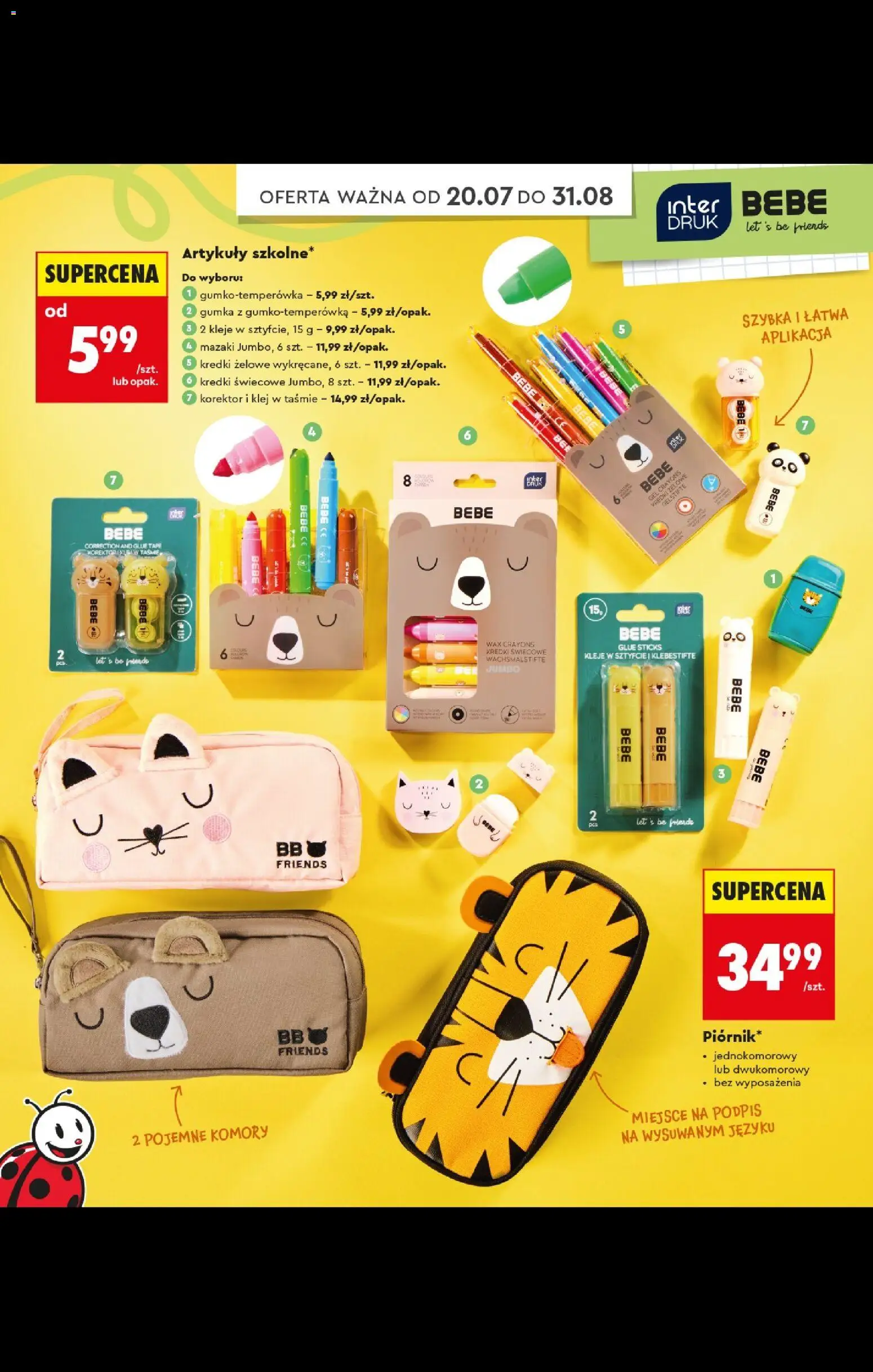 Biedronka Polsko leták - Do mojej szkoły idę oferta od 20.07.2026 | Strana: 30 | Produkty: Korektor, Bebe