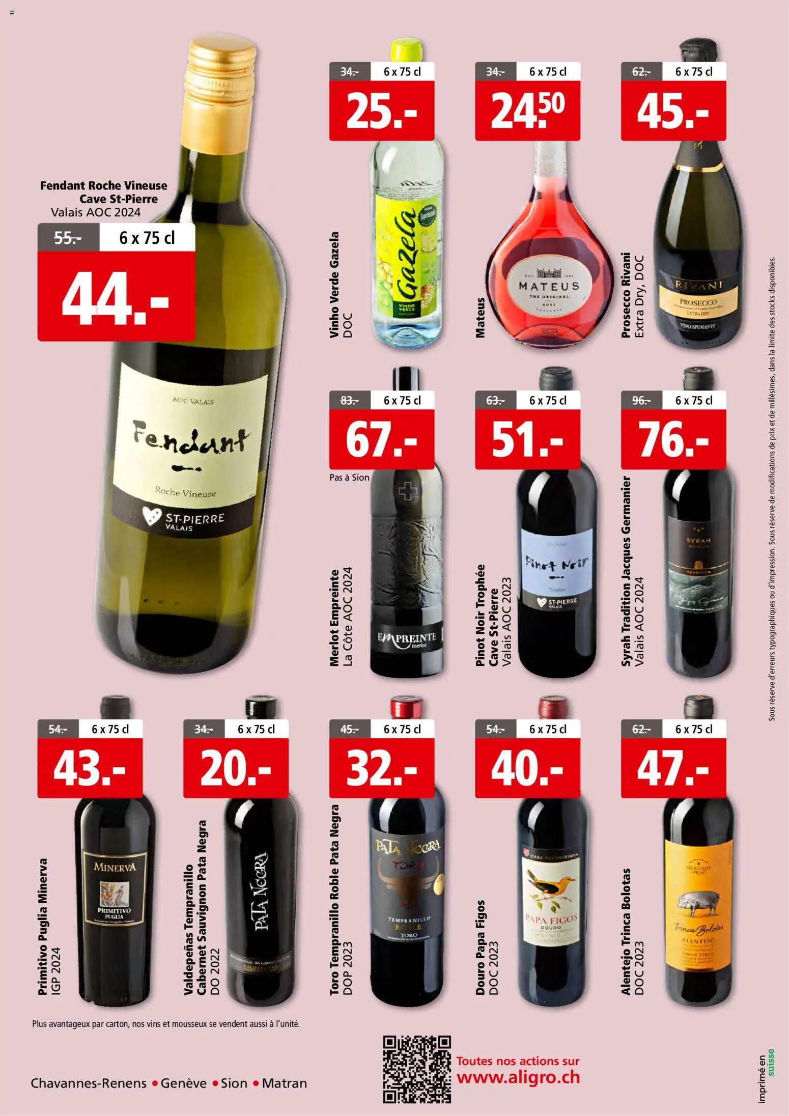 Aligro aktionen 2000 Chavannes, Matran, Genève, Sion – gültig ab 04.05.2026 | Seite: 12 | Produkte: Merlot