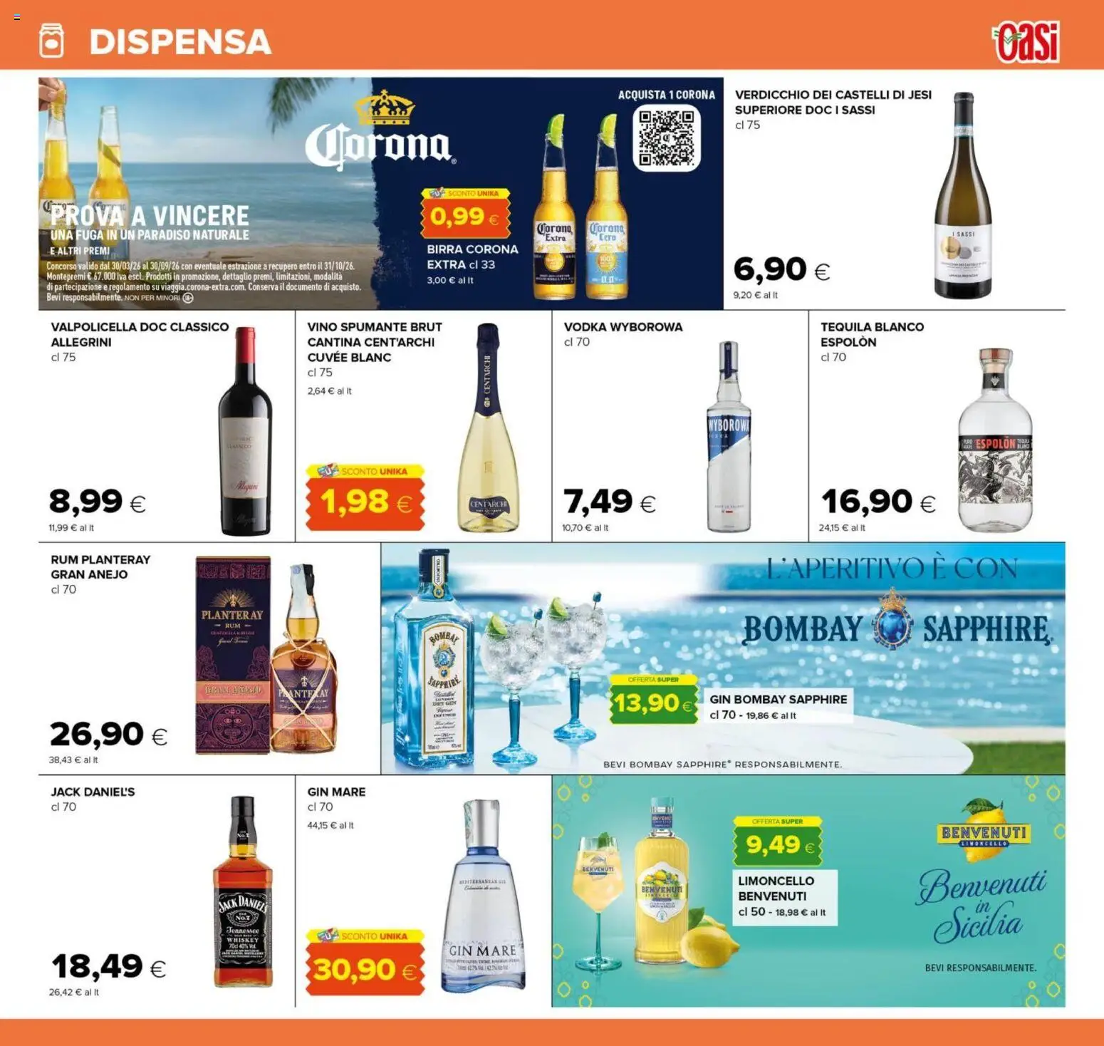 Volantino Oasi del 16/07/2026 | Pagina: 17 | Prodotti: Vodka, Rum, Tequila, Limoncello
