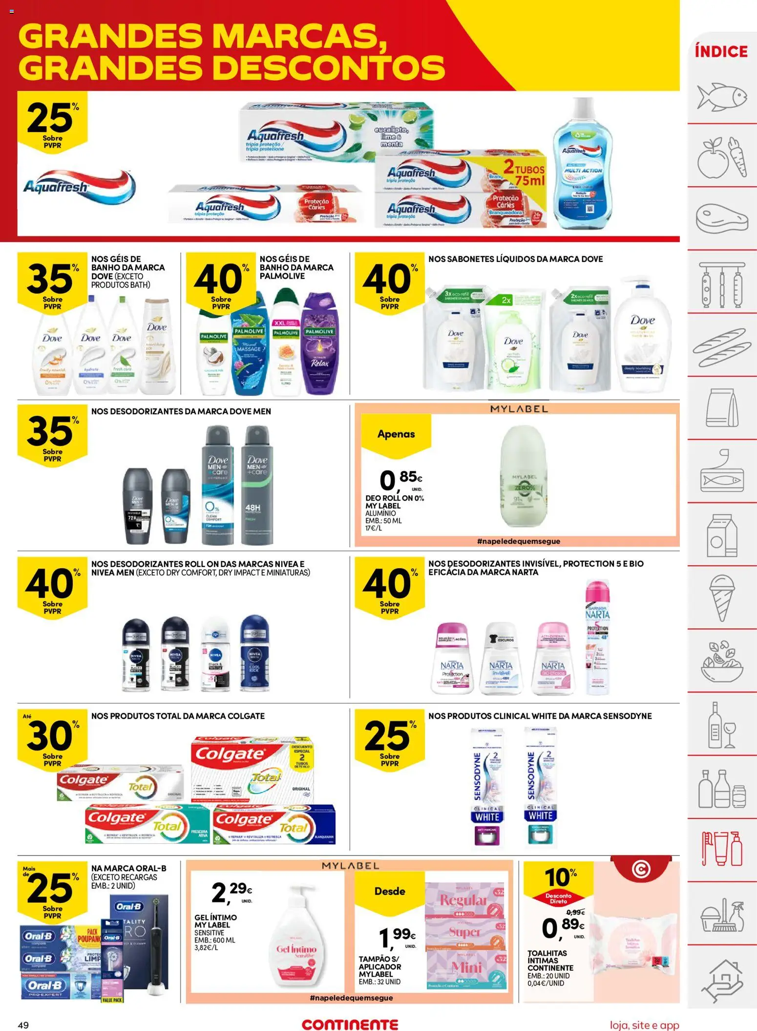 Continente folheto │ válido de 11/08/2026 | Página: 49 | Produtos: Banho, Gel íntimo