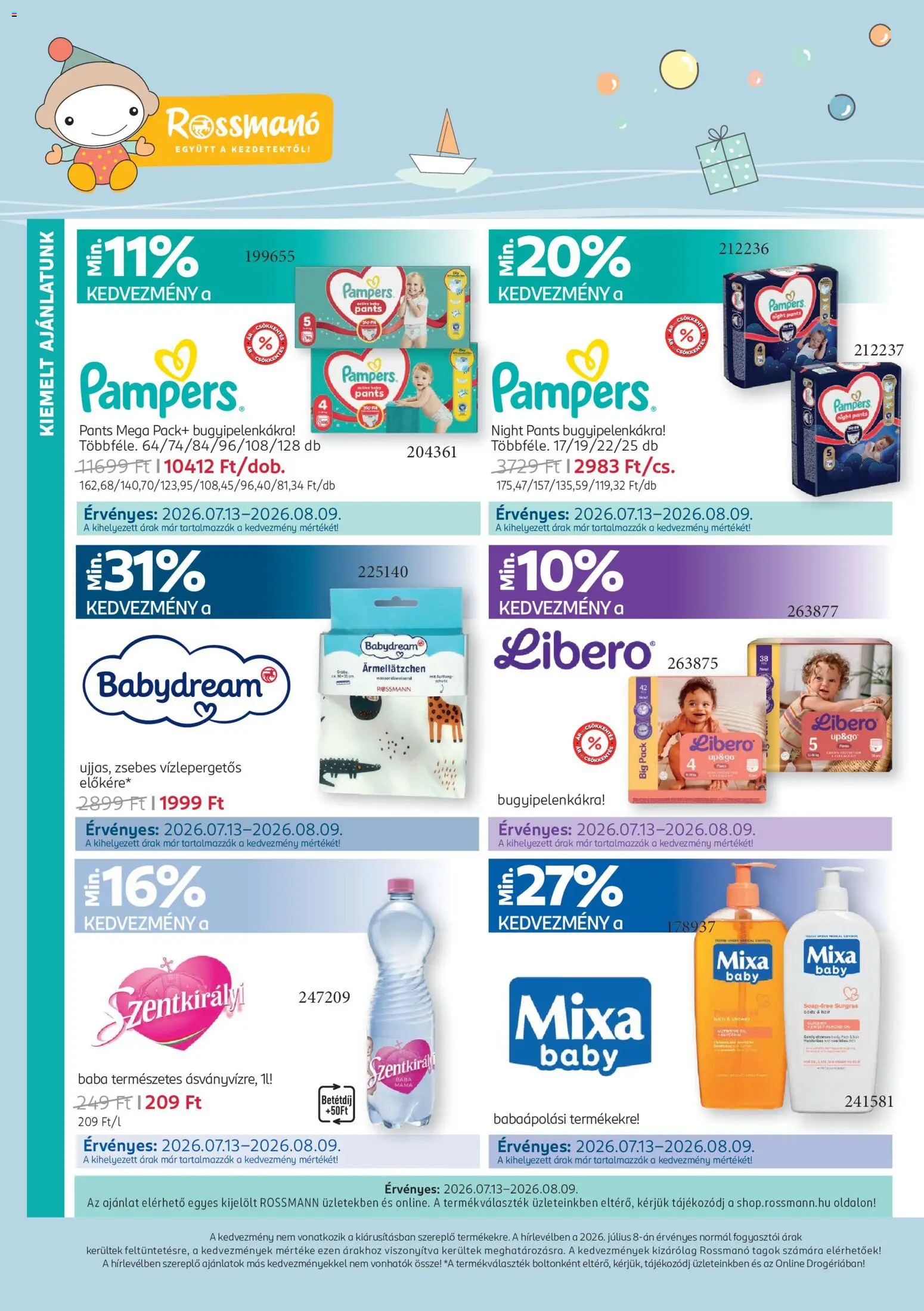 Rossmann akciós ujság - amely érvényes a következő dátumtól: 2026.07.13. | Oldal: 5 | Termékek: Pampers, Body