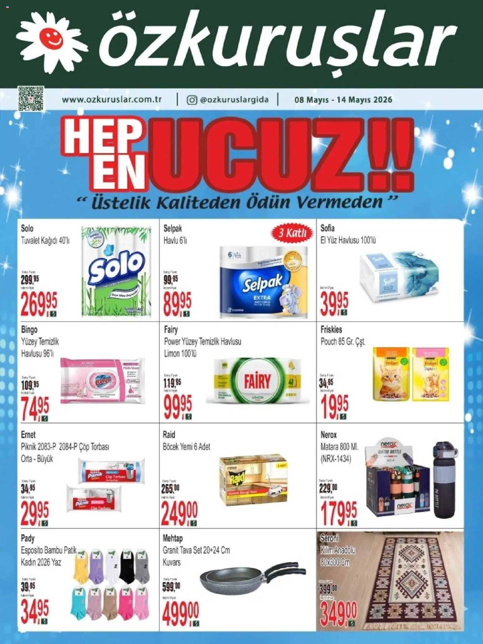 Özkuruşlar Katalog - 08.05.2026 tarihinden itibaren geçerlidir | Sayfa: 4 | Ürünler: Çöp torbası, Tuvalet, Limon, Tuvalet kağıdı