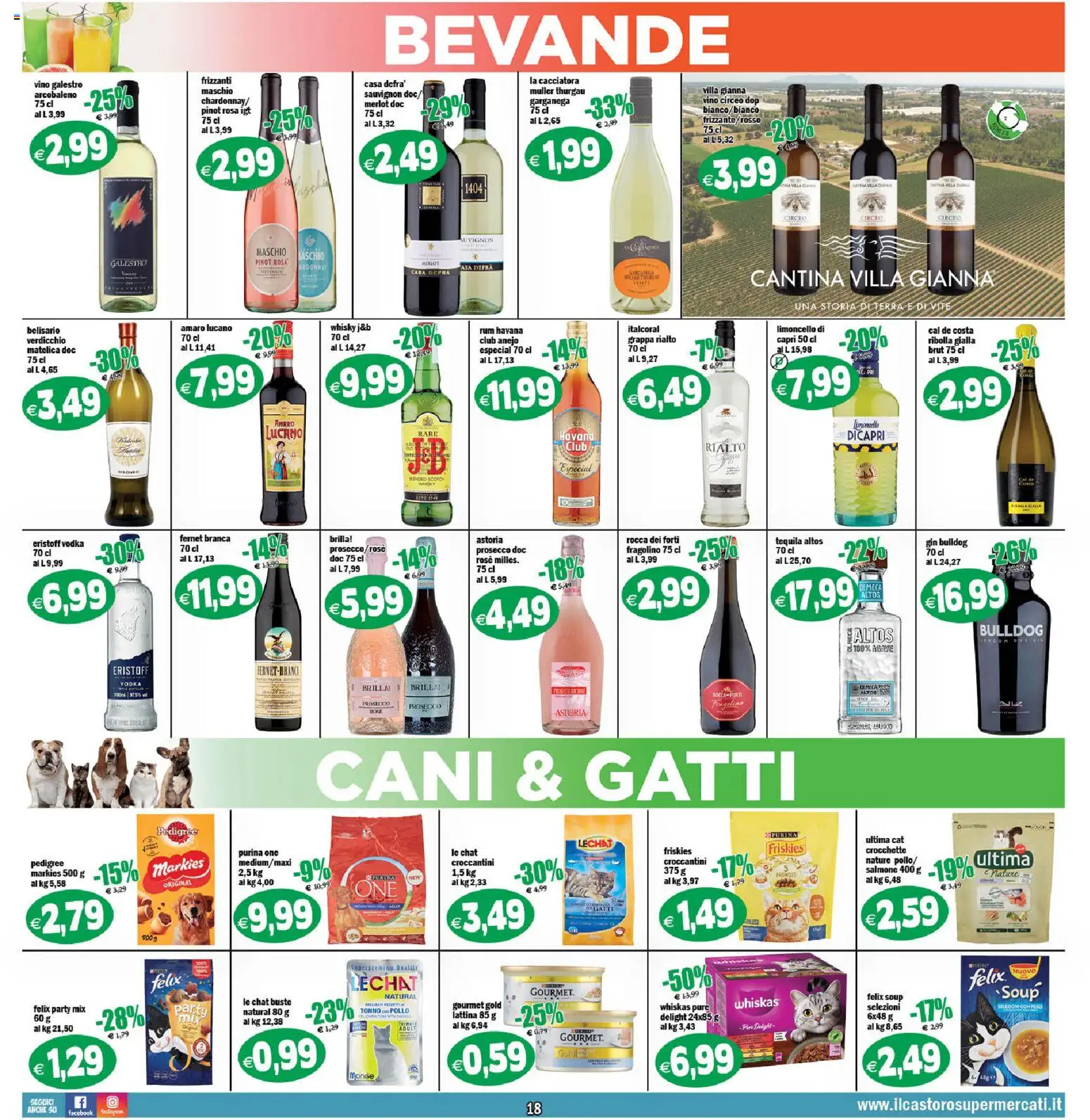 Volantino Il Castoro del 12/08/2026 | Pagina: 18 | Prodotti: Gin, Whisky, Vino, Grappa