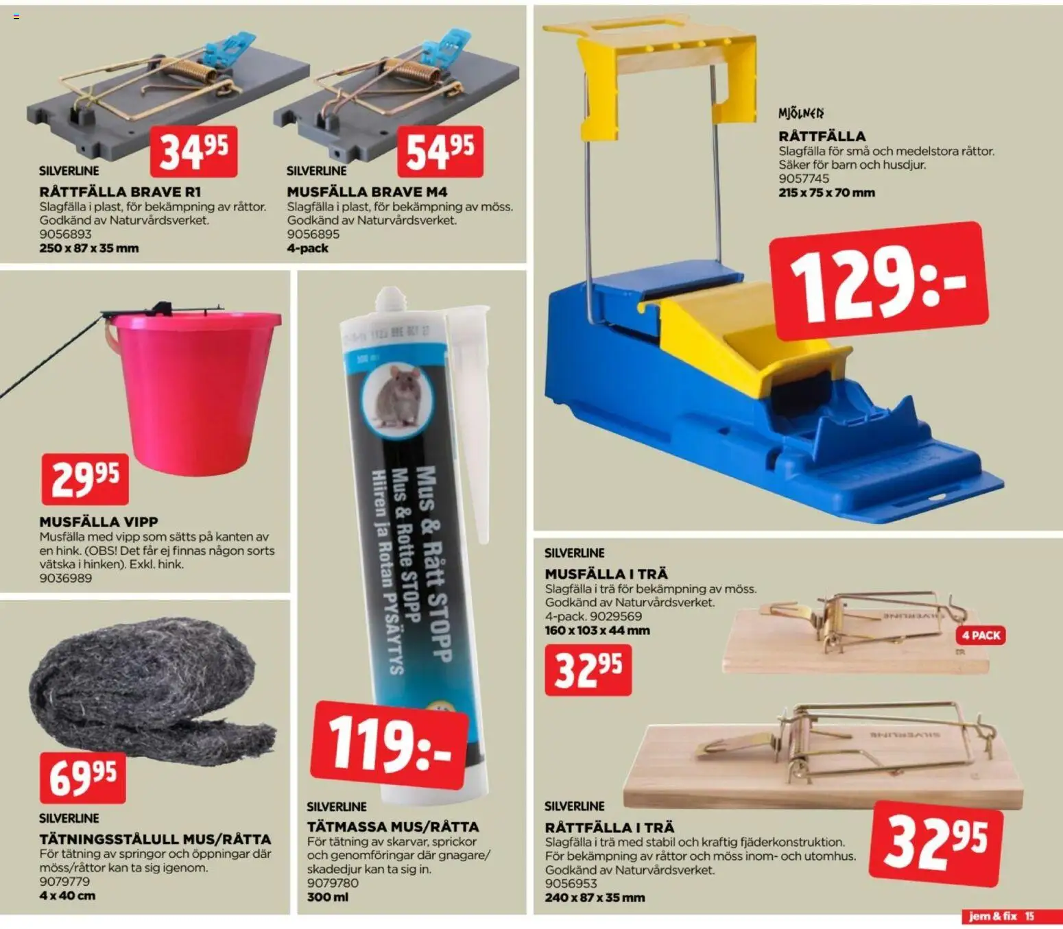 Jem & Fix reklamblad aktuell från 19/10/2026 | Sida: 15 | Produkter: Mus, Musfälla
