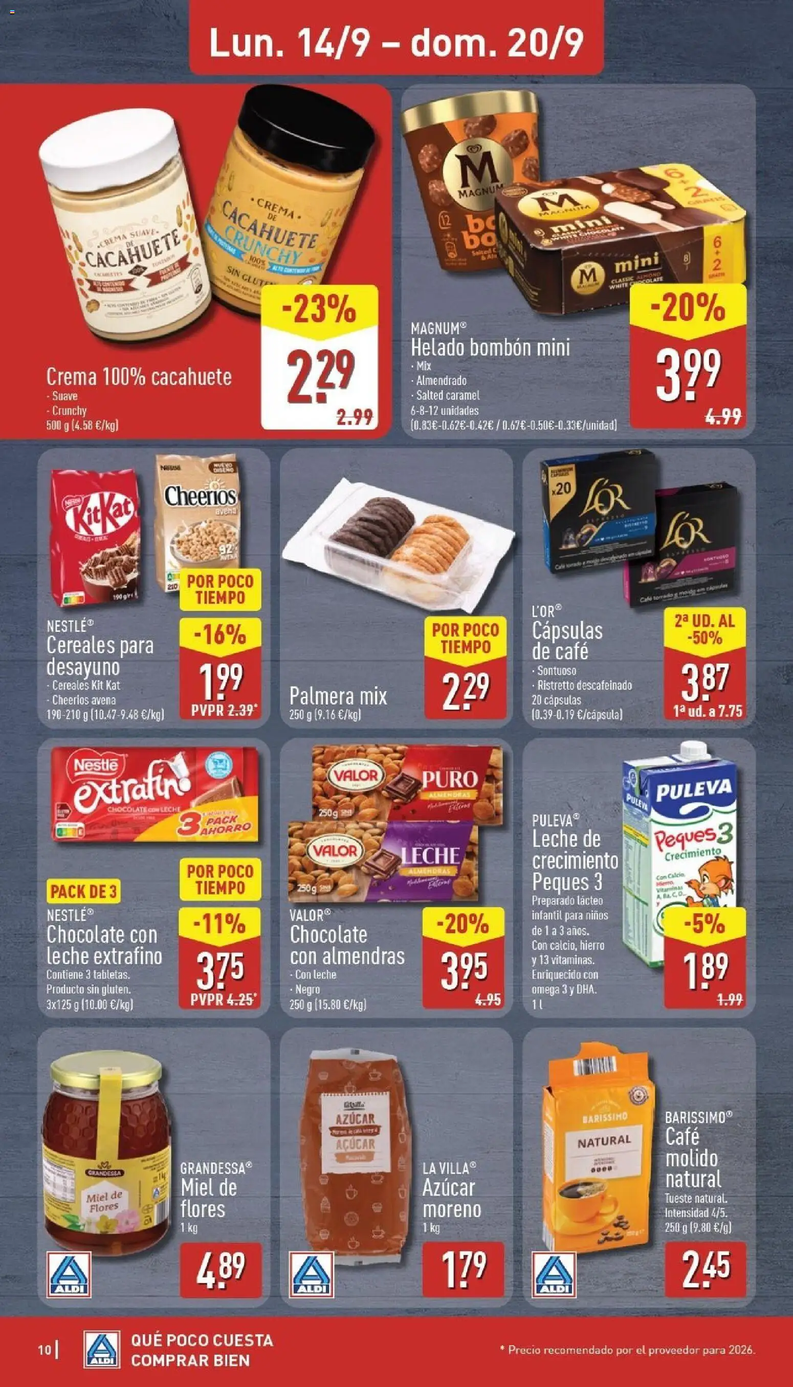 Aldi folleto Baleares │ válido desde el 14/09/2026 | Página: 10 | Productos: Café, Café molido, Helado, Chocolate con leche
