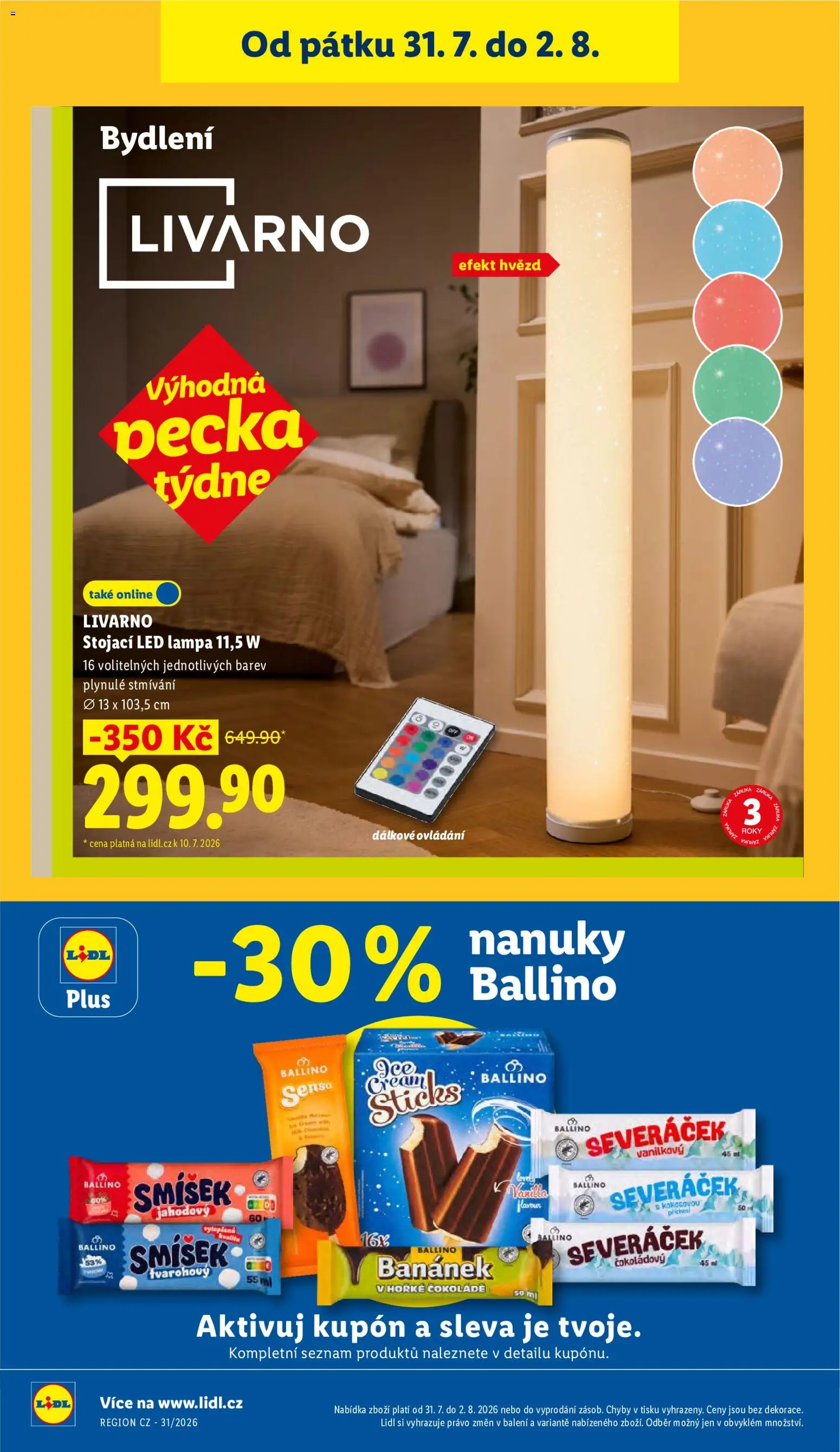 Lidl leták - Spotřební zboží od 27.07.2026 | Strana: 26 | Produkty: LED lampa, Nanuky, Stojací LED lampa, Lampa