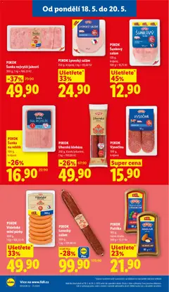 Náhled letáku PIKOK Vysočina, 100 g, krájená od 18.05.2026 | Strana: 22 | Produkty: Šunka, Paštika, Lovecký salám, Pikok