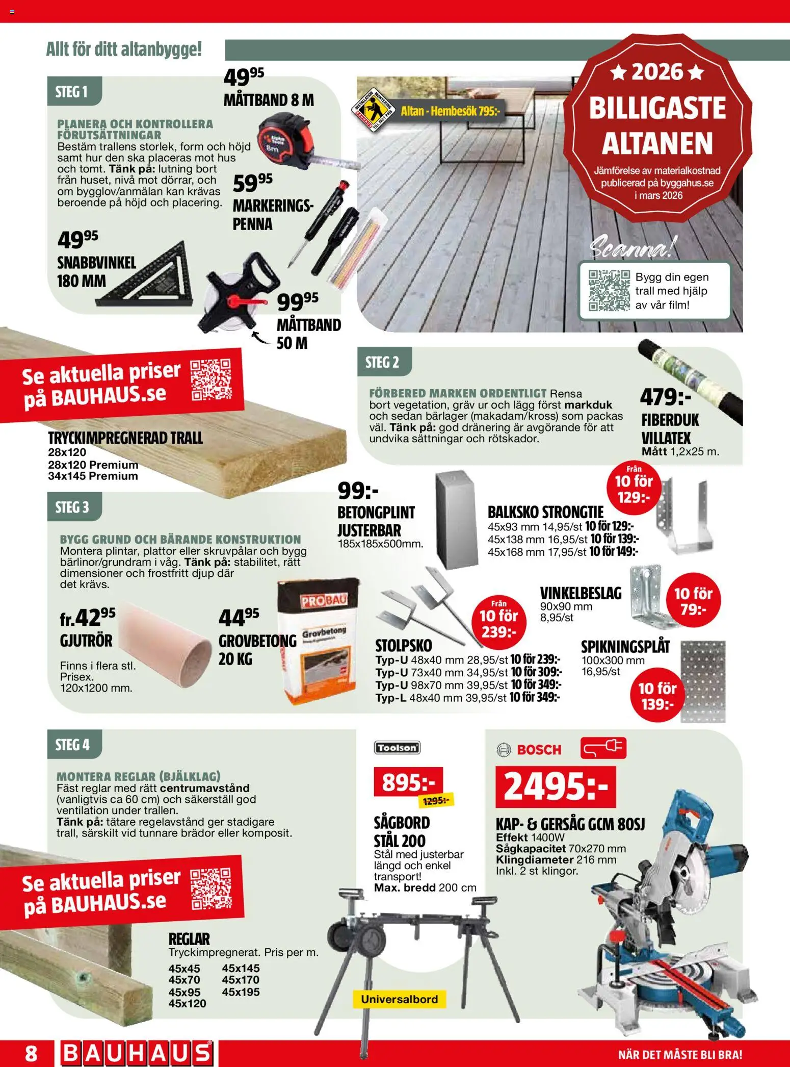 Bauhaus reklamblad aktuell från 01.06.2026 | Sida: 8 | Produkter: Penna, Måttband
