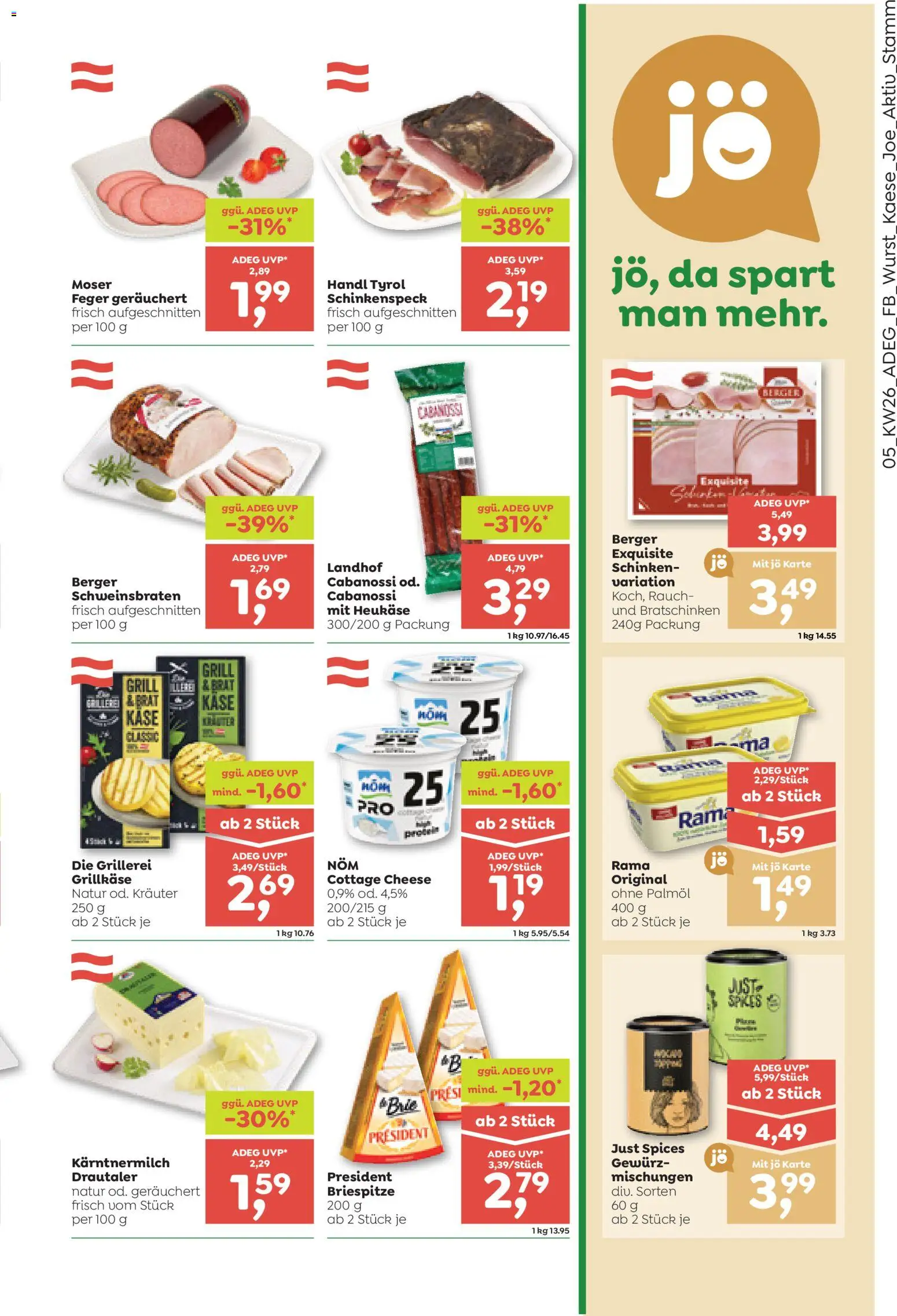 ADEG Flugblatt gültig ab 25.06.2026 | Seite: 5 | Produkte: Wurst, Grill, Käse, Schinken