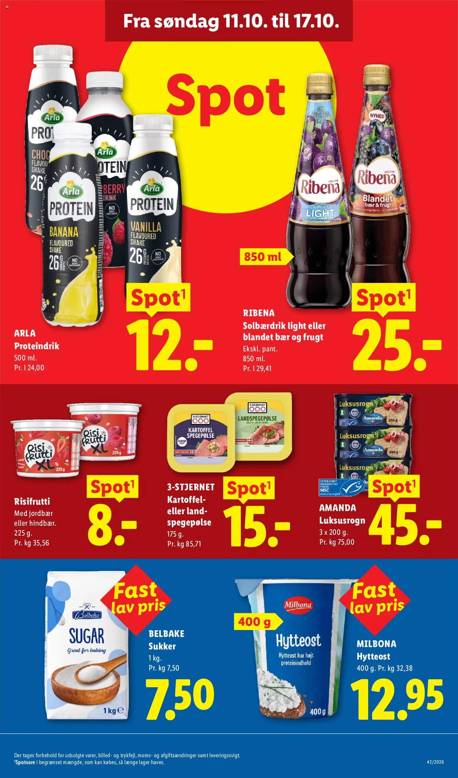 Lidl tilbudsavis – gyldig fra 11/10/2026 | Side: 7 | Produkter: Juice, Jordbær, Proteindrik, Spegepølse