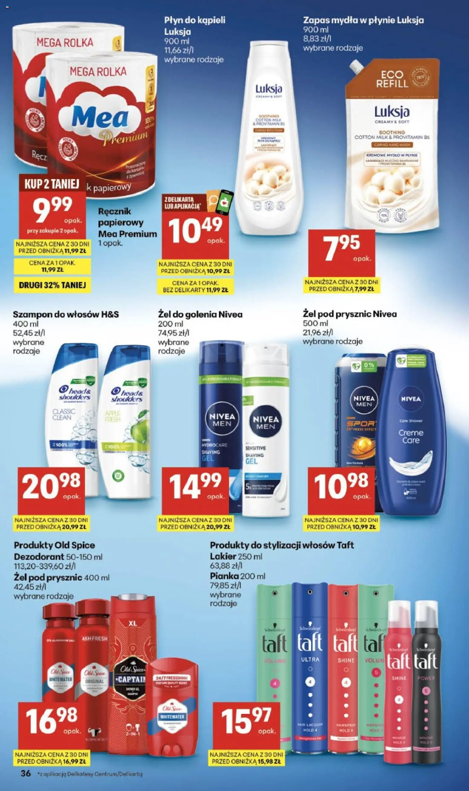 Delikatesy Centrum gazetka - Sklepy Własne od 20.08.2026 | Strona: 36 | Produkty: Kremowe mydło w płynie, Delikatesy, Szampon, Old spice