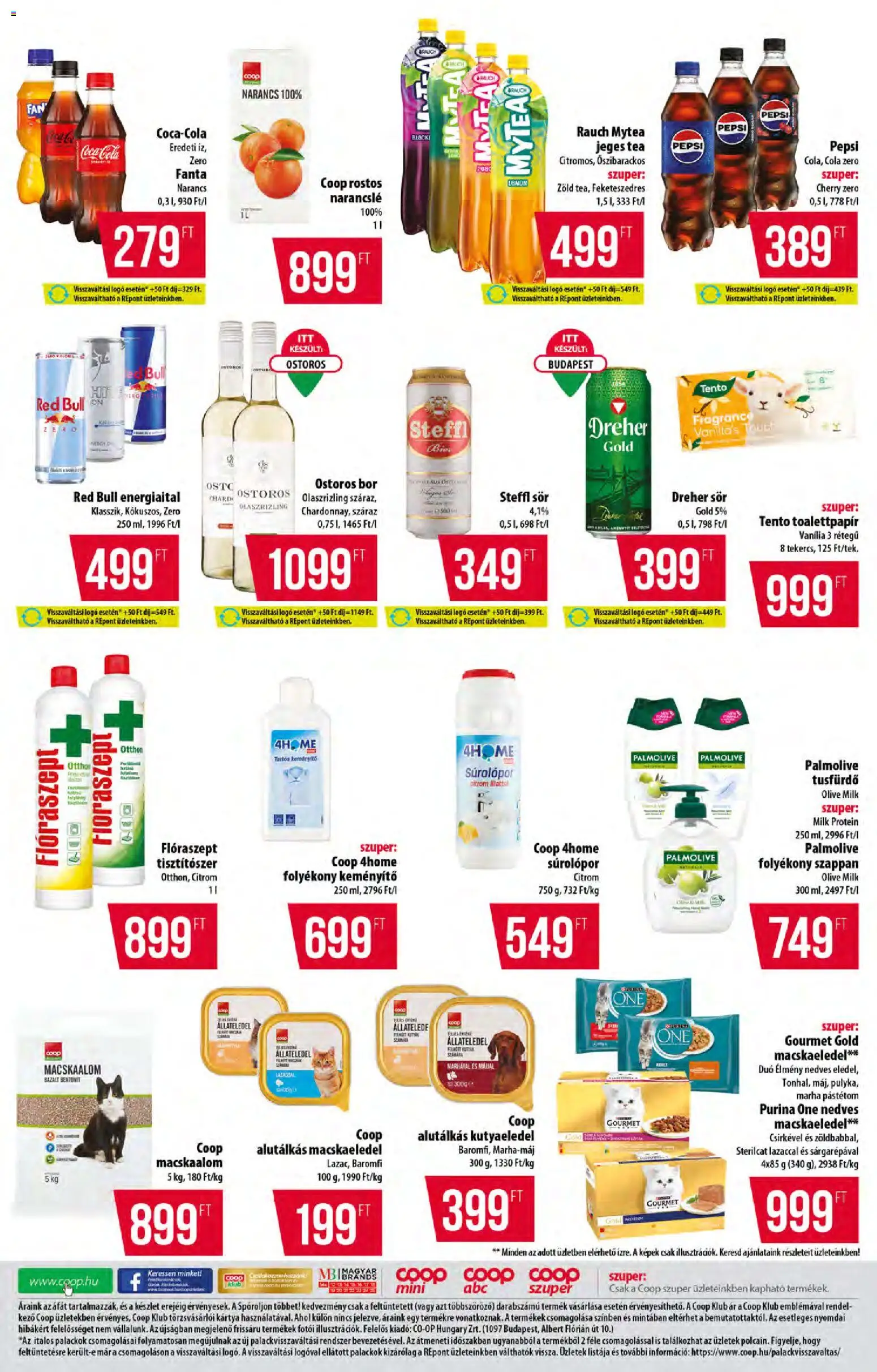 COOP akciós ujság - amely érvényes a következő dátumtól: 04.06.2026 | Oldal: 11 | Termékek: Energiaital, Macskaeledel, Kutyaeledel, Narancs