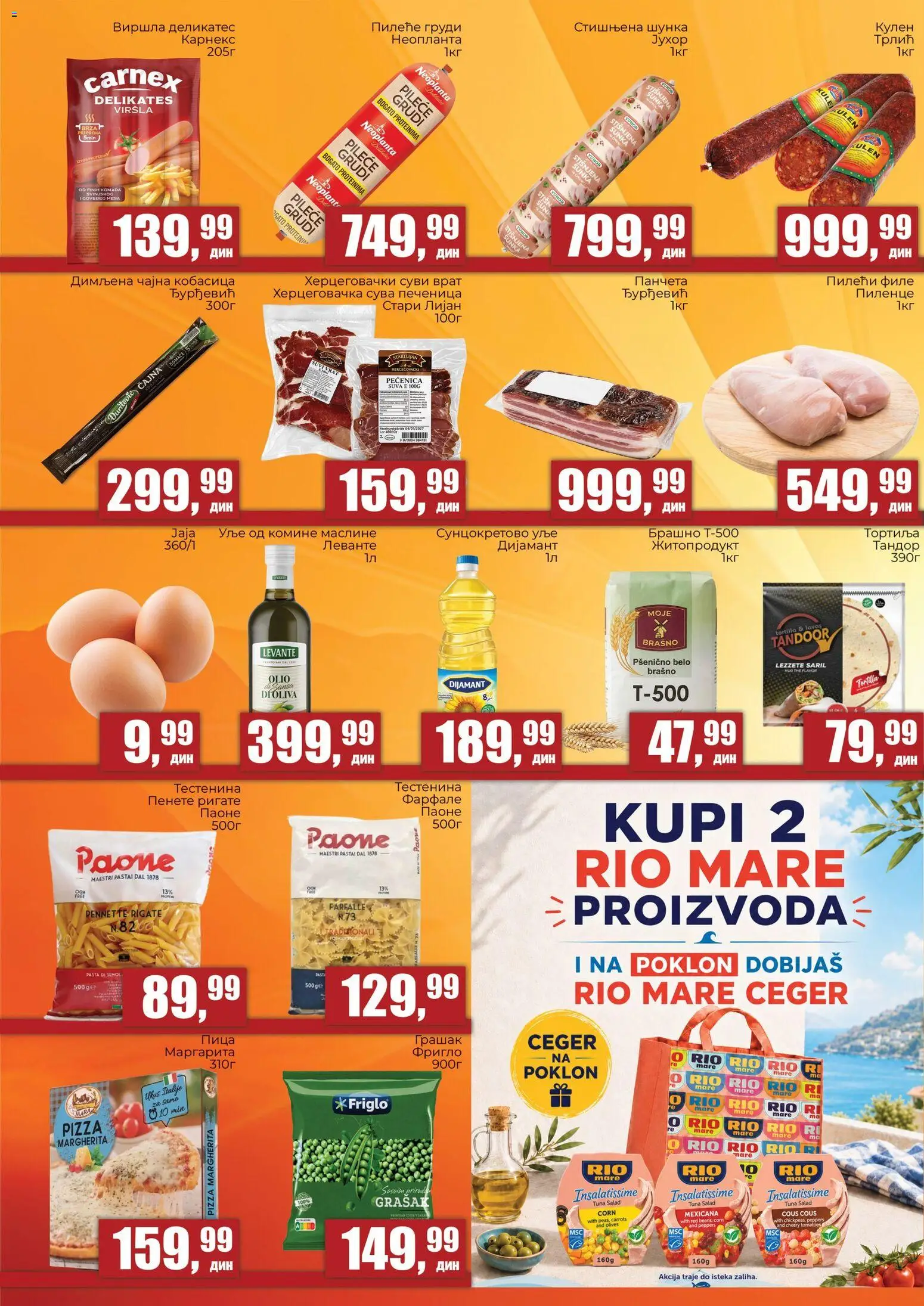 Sunce katalog - važi od 18.06.2026 | Strana: 2 | Proizvode: Rio mare, Jaja, Šunka, Pečenica